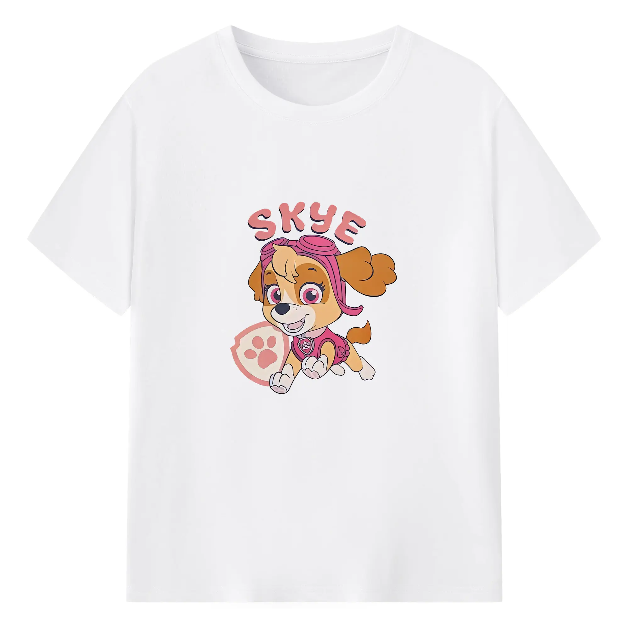 パウ・パトロール グッズ,スカイ - 綿100％ 半袖Tシャツ ・ フロントプリント ・ 快適 通気性 ・ 日常使い 散歩 スポーツ用