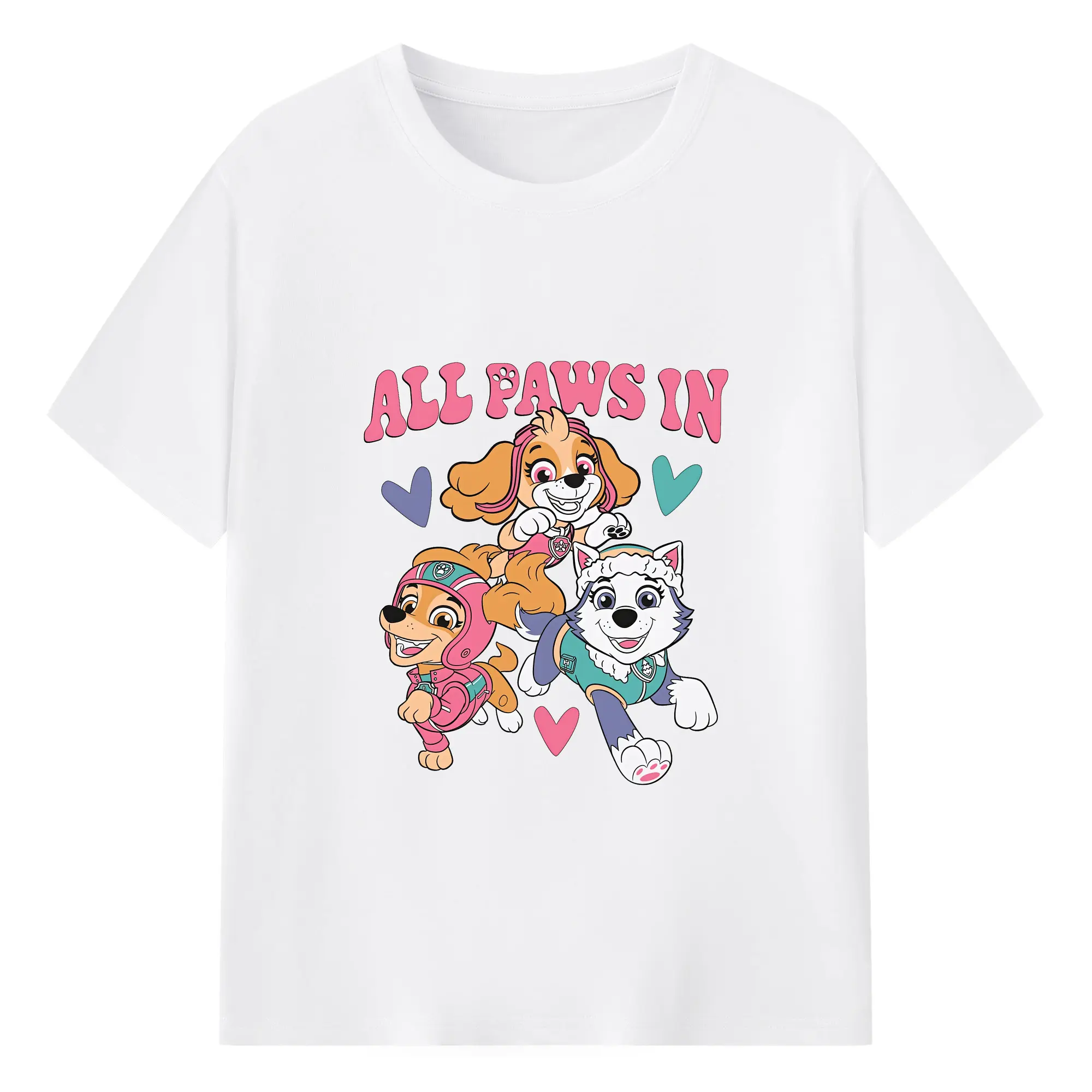 パウ・パトロール グッズ,スカイ - 綿100％ 半袖Tシャツ ・ フロントプリント ・ 快適 通気性 ・ 日常使い 散歩 スポーツ用