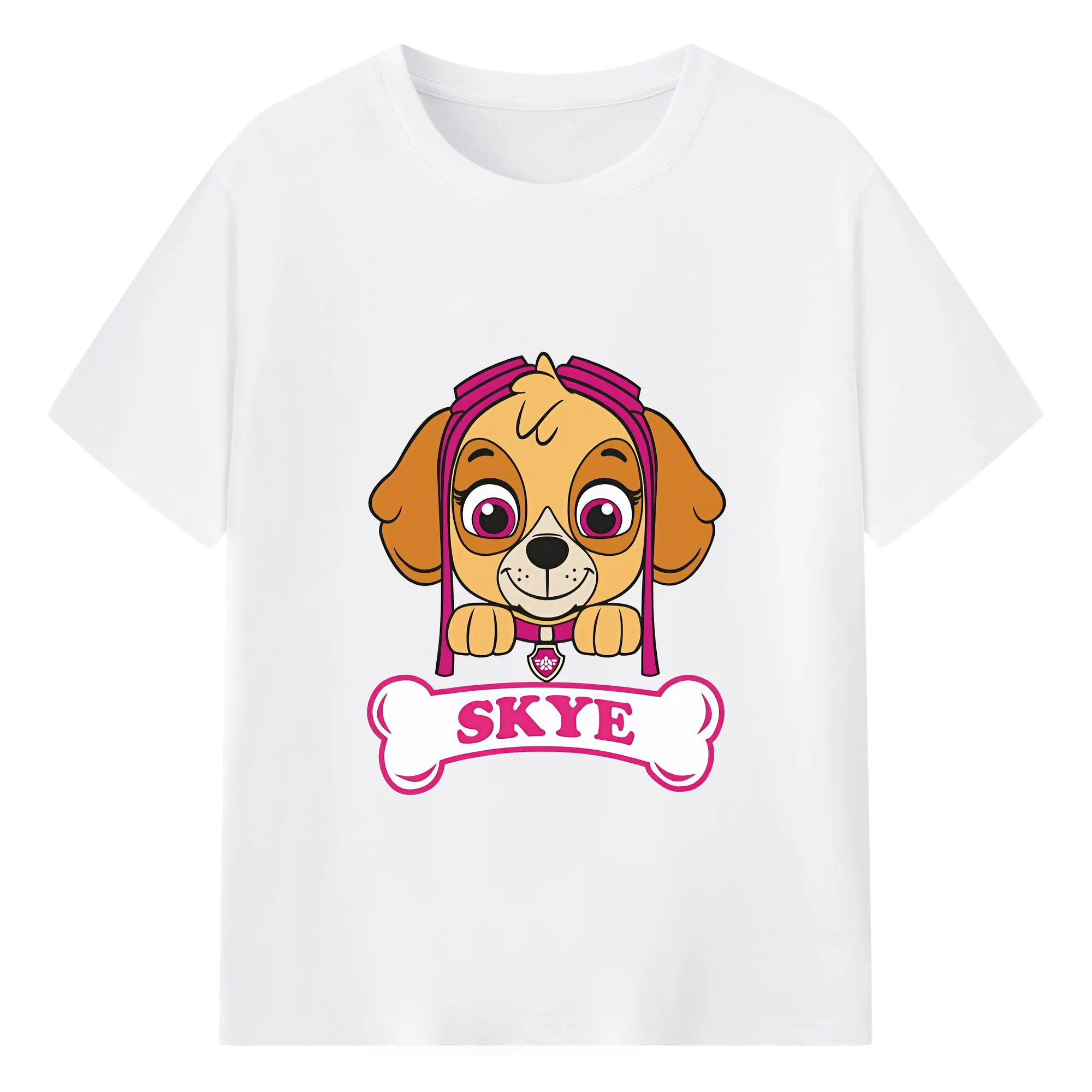 パウ・パトロール グッズ,スカイ - 綿100％ 半袖Tシャツ ・ フロントプリント ・ 快適 通気性 ・ 日常使い 散歩 スポーツ用