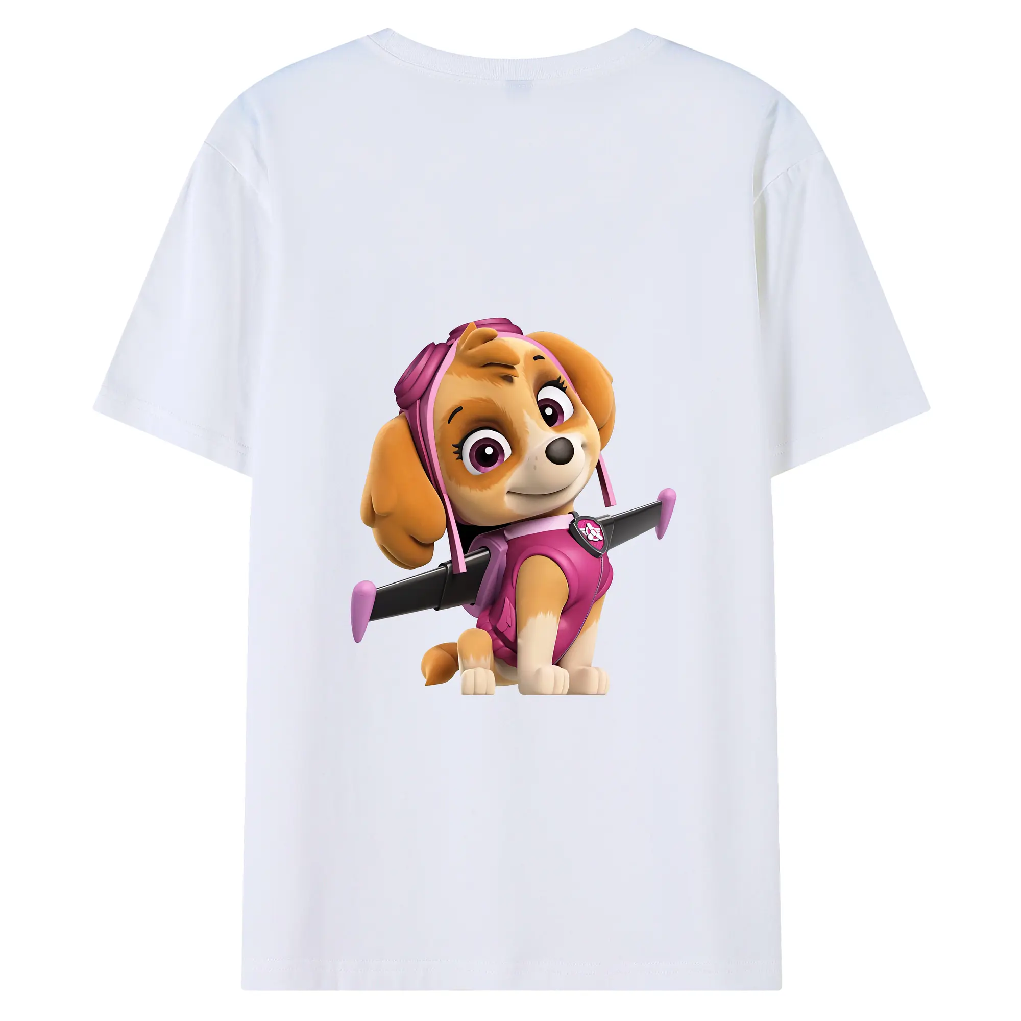 パウ・パトロール グッズ,スカイ - 綿100％ 半袖Tシャツ ・ バックプリント ・ 快適 通気性 ・ 日常使い 散歩 スポーツ用