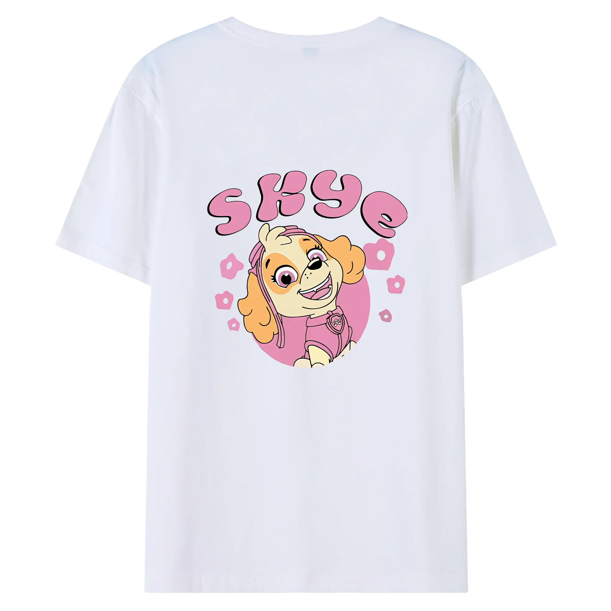 パウ・パトロール グッズ,スカイ - 綿100％ 半袖Tシャツ ・ バックプリント ・ 快適 通気性 ・ 日常使い 散歩 スポーツ用