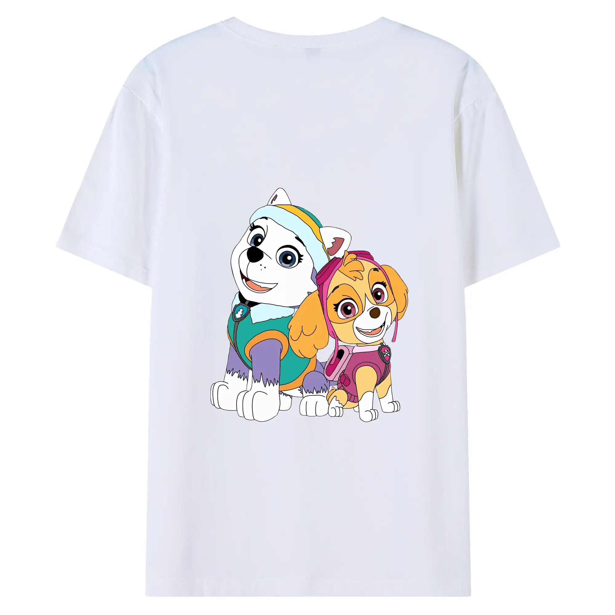 パウ・パトロール グッズ,スカイ - 綿100％ 半袖Tシャツ ・ バックプリント ・ 快適 通気性 ・ 日常使い 散歩 スポーツ用