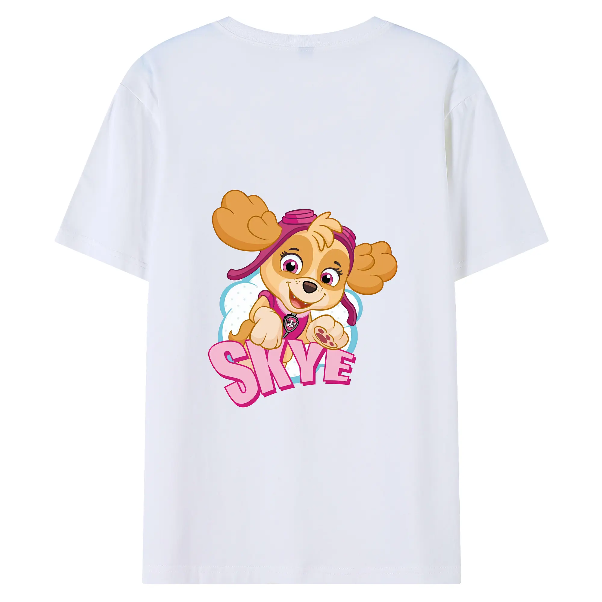 パウ・パトロール グッズ,スカイ - 綿100％ 半袖Tシャツ ・ バックプリント ・ 快適 通気性 ・ 日常使い 散歩 スポーツ用