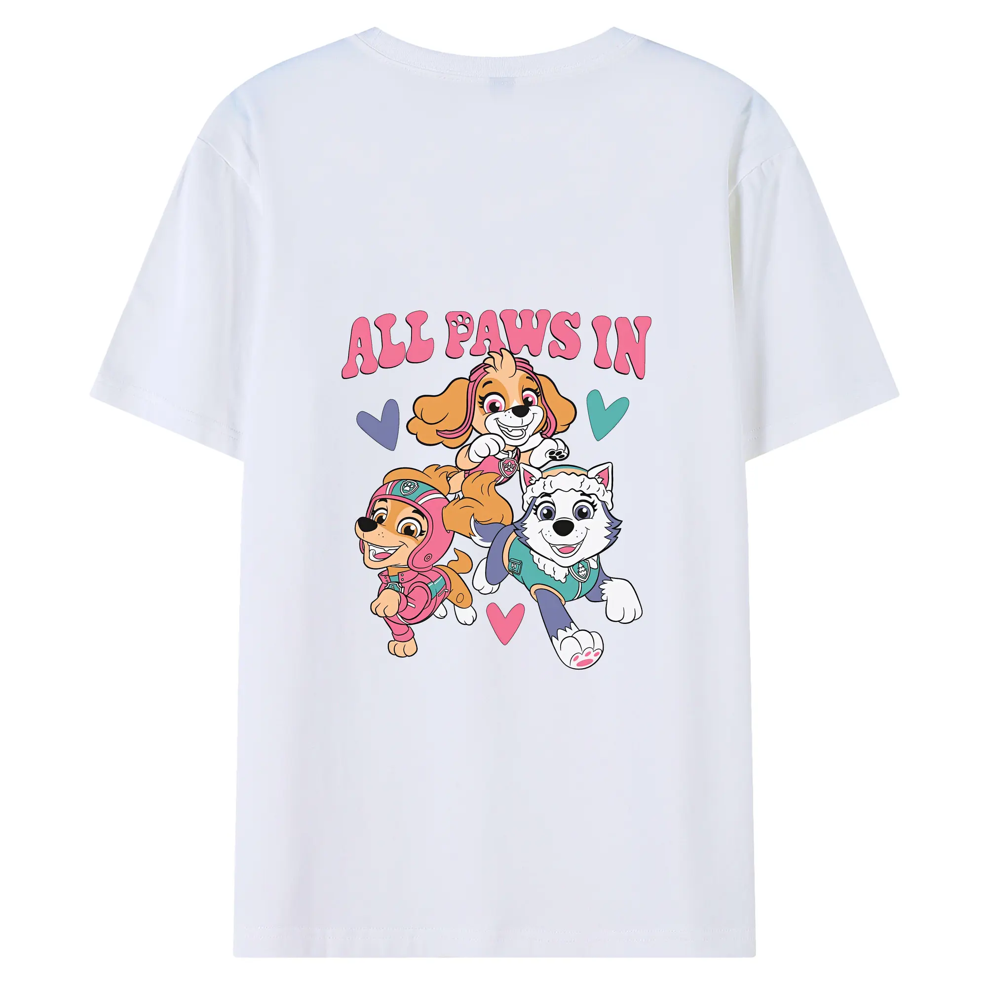 パウ・パトロール グッズ,スカイ - 綿100％ 半袖Tシャツ ・ バックプリント ・ 快適 通気性 ・ 日常使い 散歩 スポーツ用