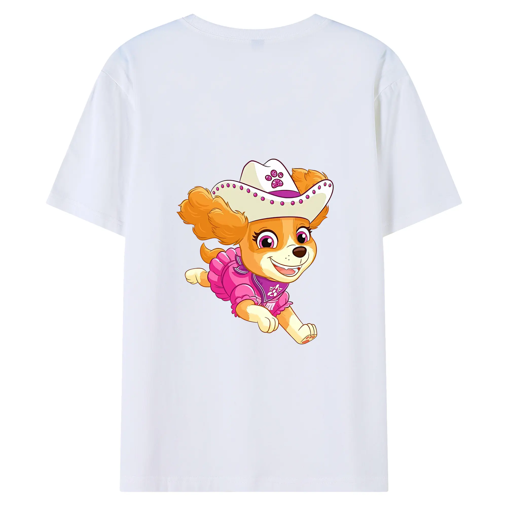 パウ・パトロール グッズ,スカイ - 綿100％ 半袖Tシャツ ・ バックプリント ・ 快適 通気性 ・ 日常使い 散歩 スポーツ用