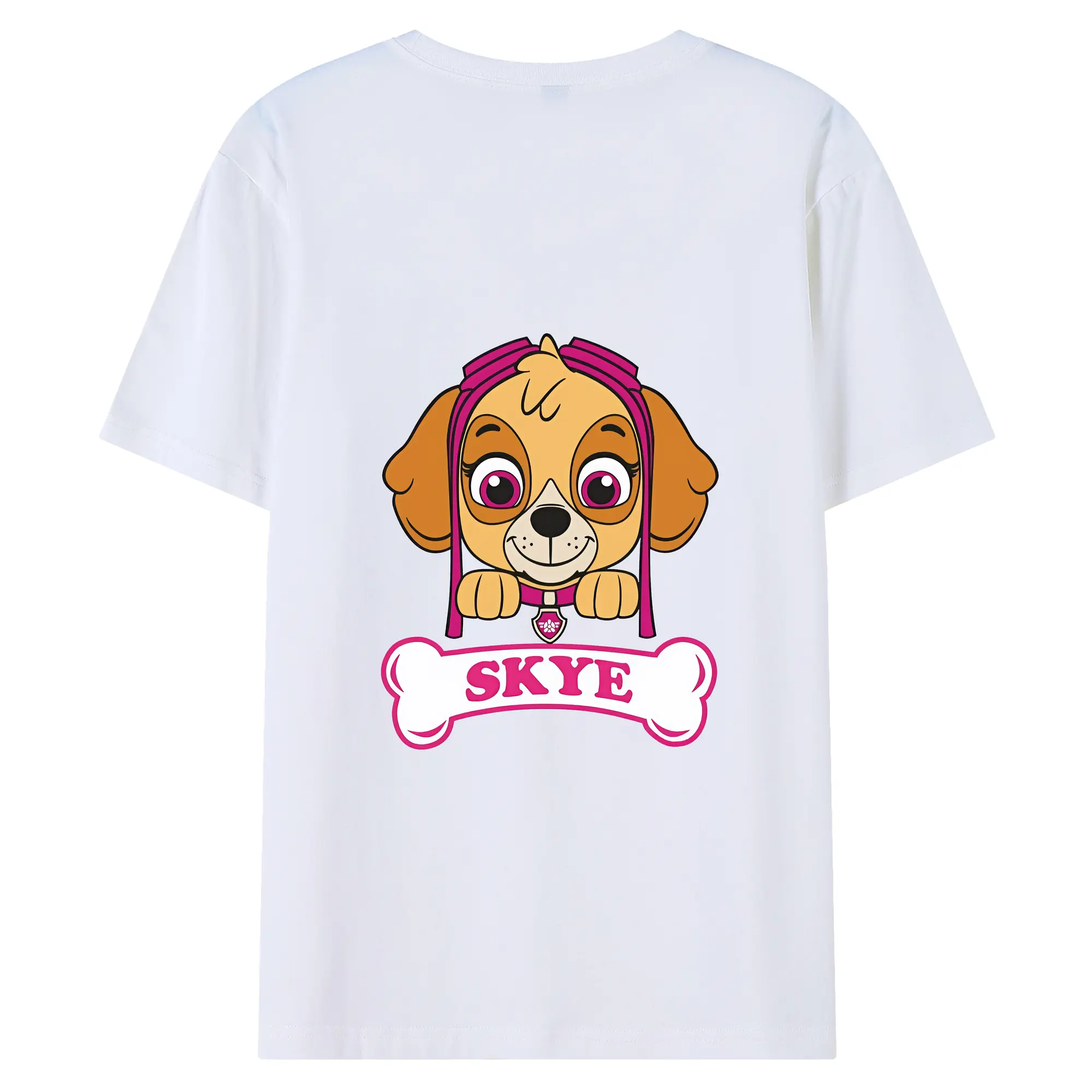 パウ・パトロール グッズ,スカイ - 綿100％ 半袖Tシャツ ・ バックプリント ・ 快適 通気性 ・ 日常使い 散歩 スポーツ用