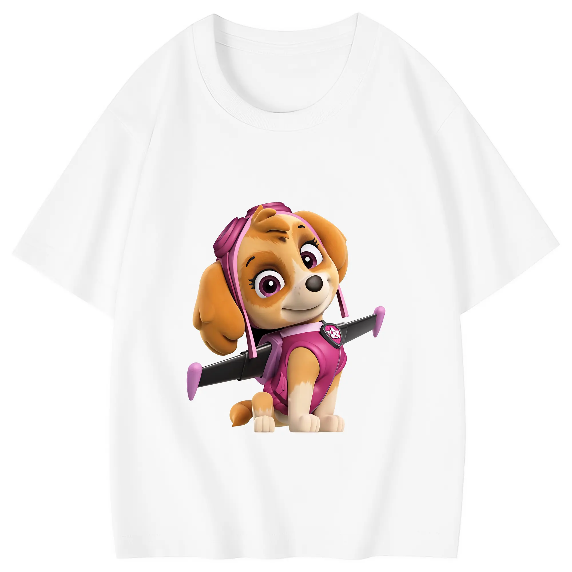 パウ・パトロール グッズ,スカイ - 綿100％ キッズTシャツ ・ フロントプリント ・ 快適 通気性 ・ スポーツ カジュアル 散歩用