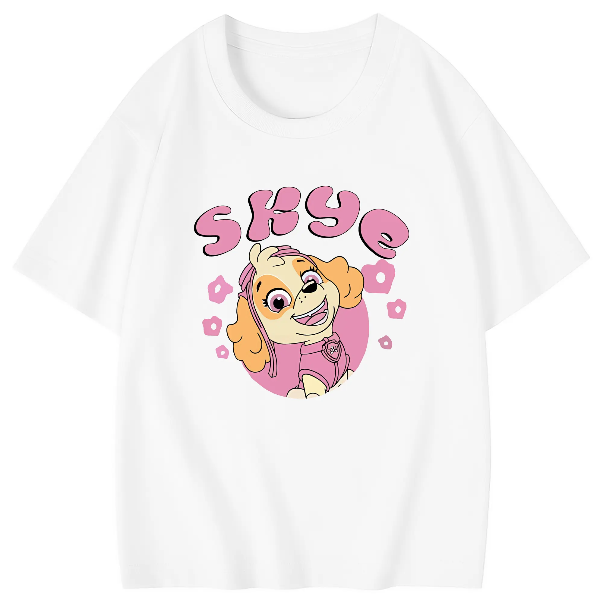 パウ・パトロール グッズ,スカイ - 綿100％ キッズTシャツ ・ フロントプリント ・ 快適 通気性 ・ スポーツ カジュアル 散歩用