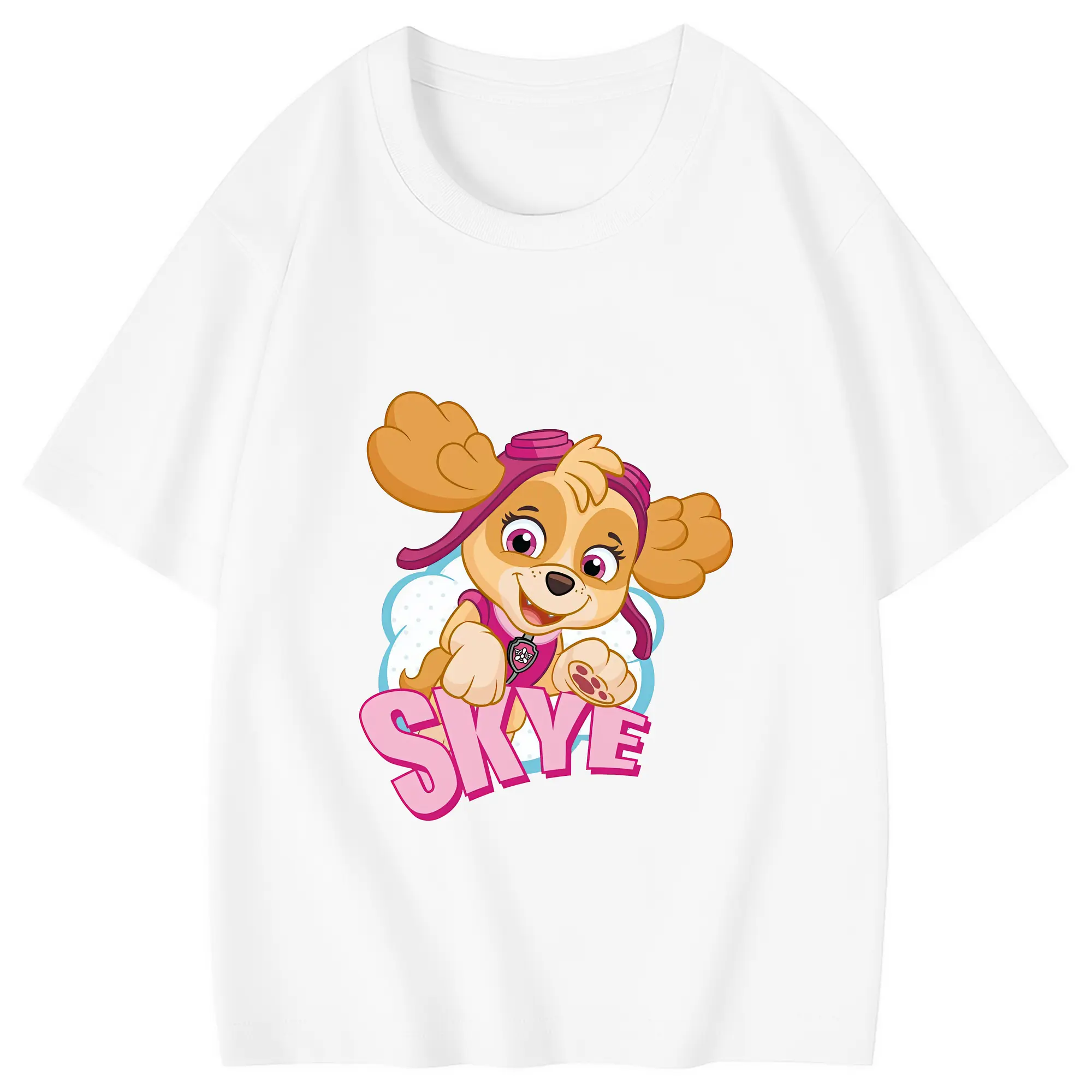 パウ・パトロール グッズ,スカイ - 綿100％ キッズTシャツ ・ フロントプリント ・ 快適 通気性 ・ スポーツ カジュアル 散歩用