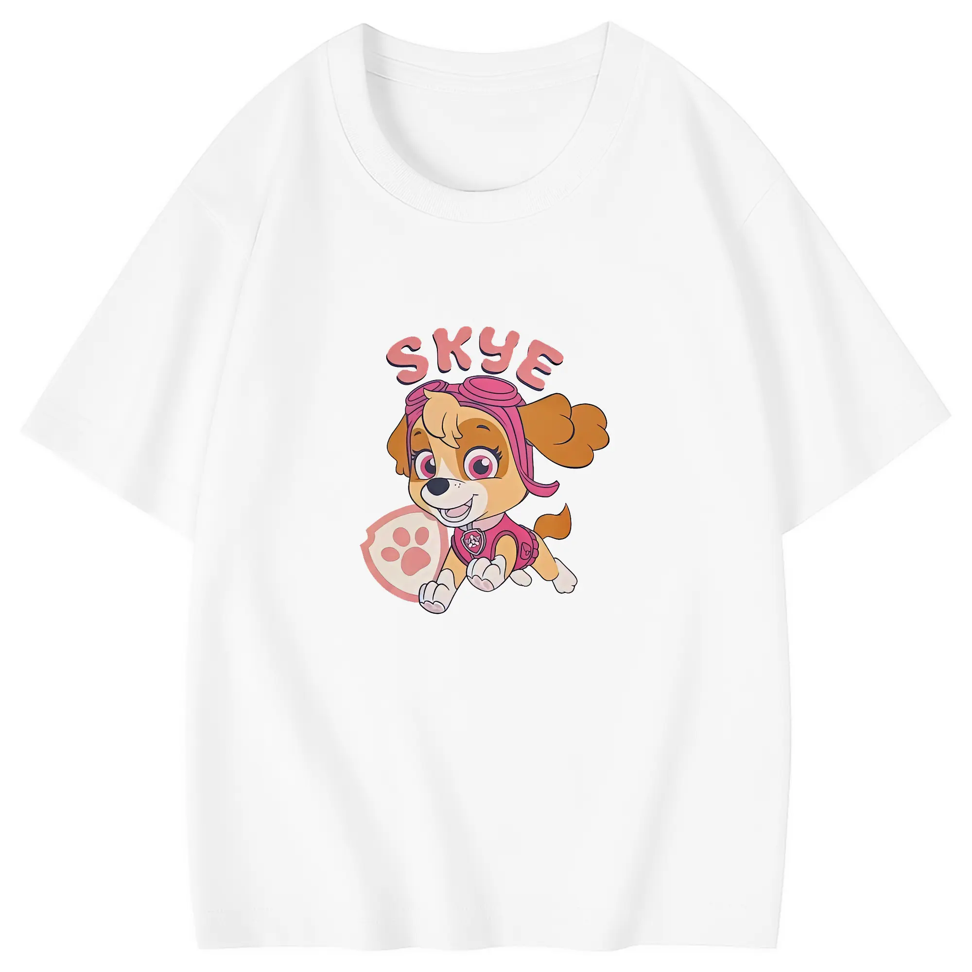 パウ・パトロール グッズ,スカイ - 綿100％ キッズTシャツ ・ フロントプリント ・ 快適 通気性 ・ スポーツ カジュアル 散歩用