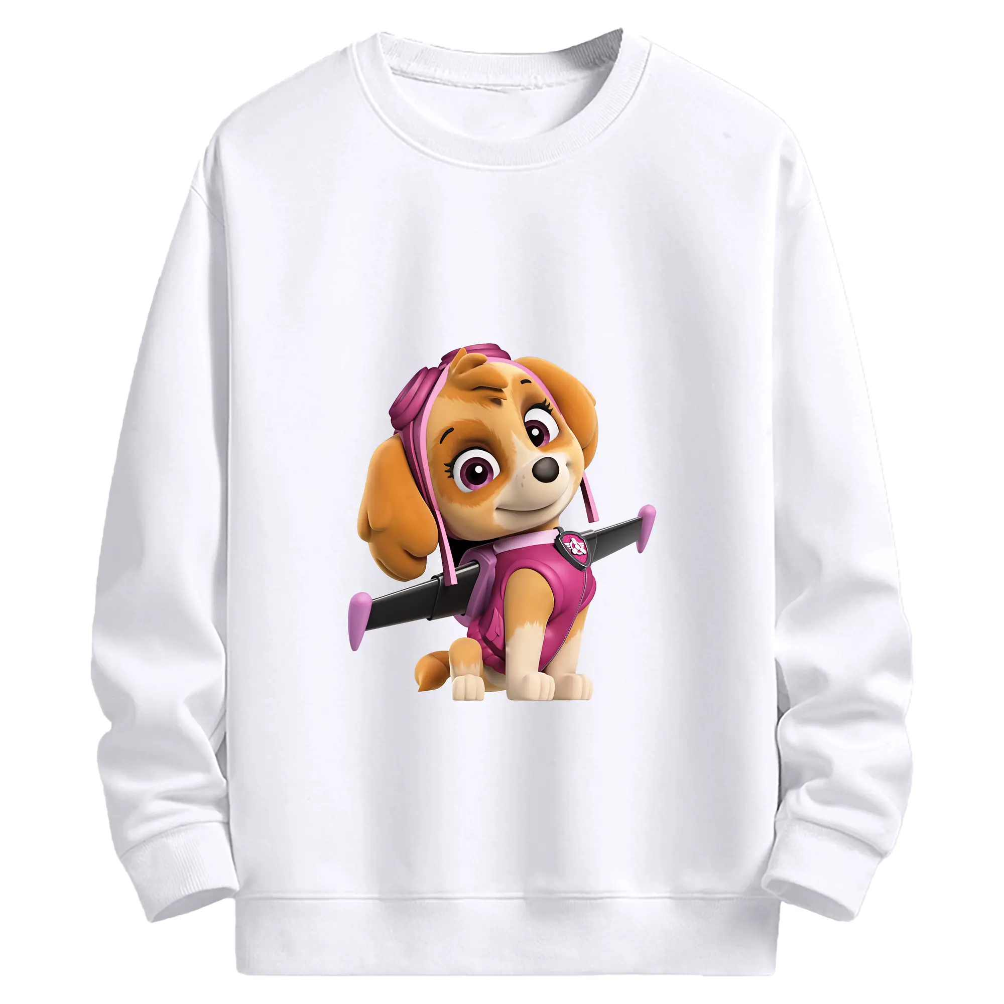 パウ・パトロール グッズ,スカイ - 高品質 クルーネック スウェット ・ コットン59％ ポリエステル41％ ・ ユニセックス 長袖 トレーナー ・ カジュアル デイリー スポーツ 散歩用