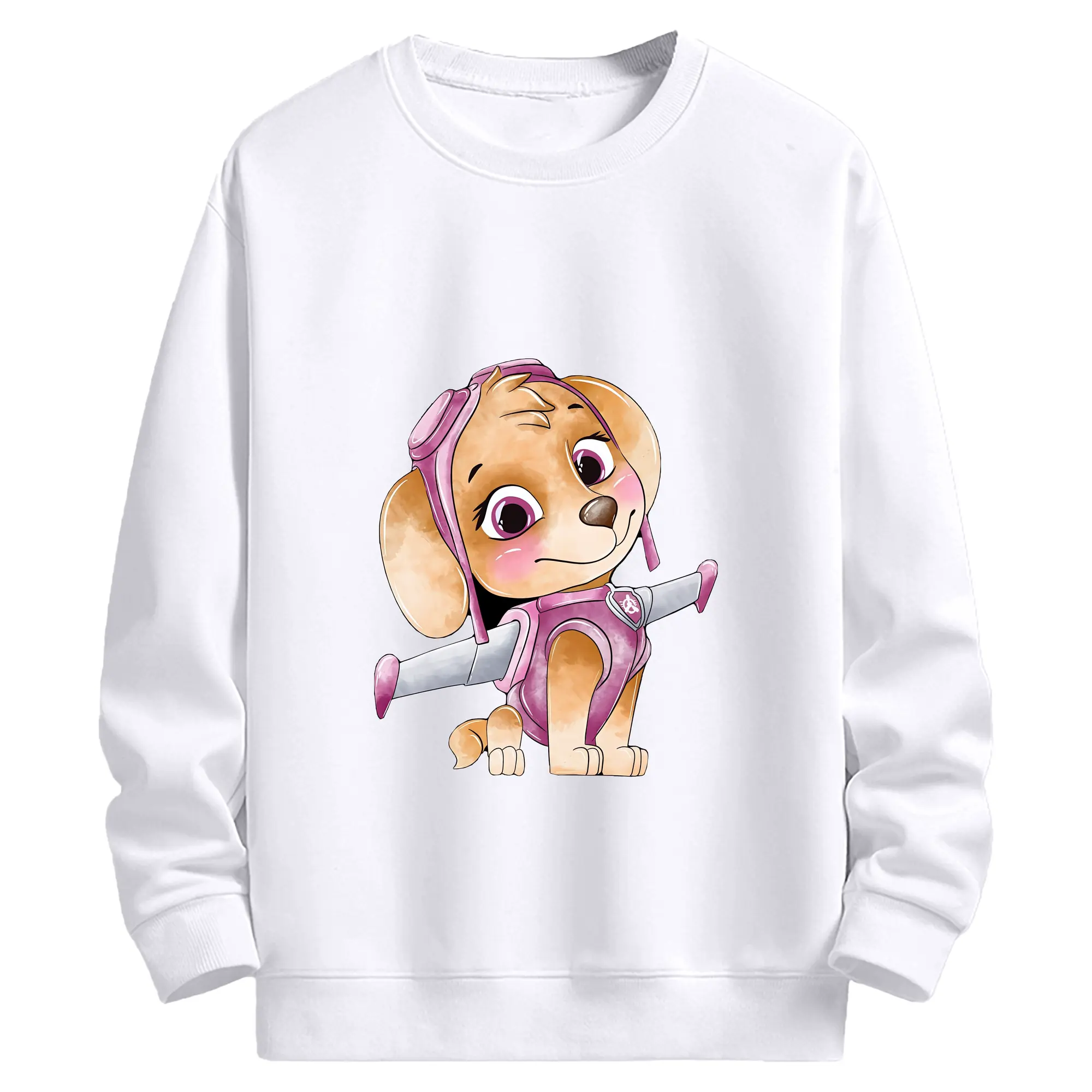 パウ・パトロール グッズ,スカイ - 高品質 クルーネック スウェット ・ コットン59％ ポリエステル41％ ・ ユニセックス 長袖 トレーナー ・ カジュアル デイリー スポーツ 散歩用