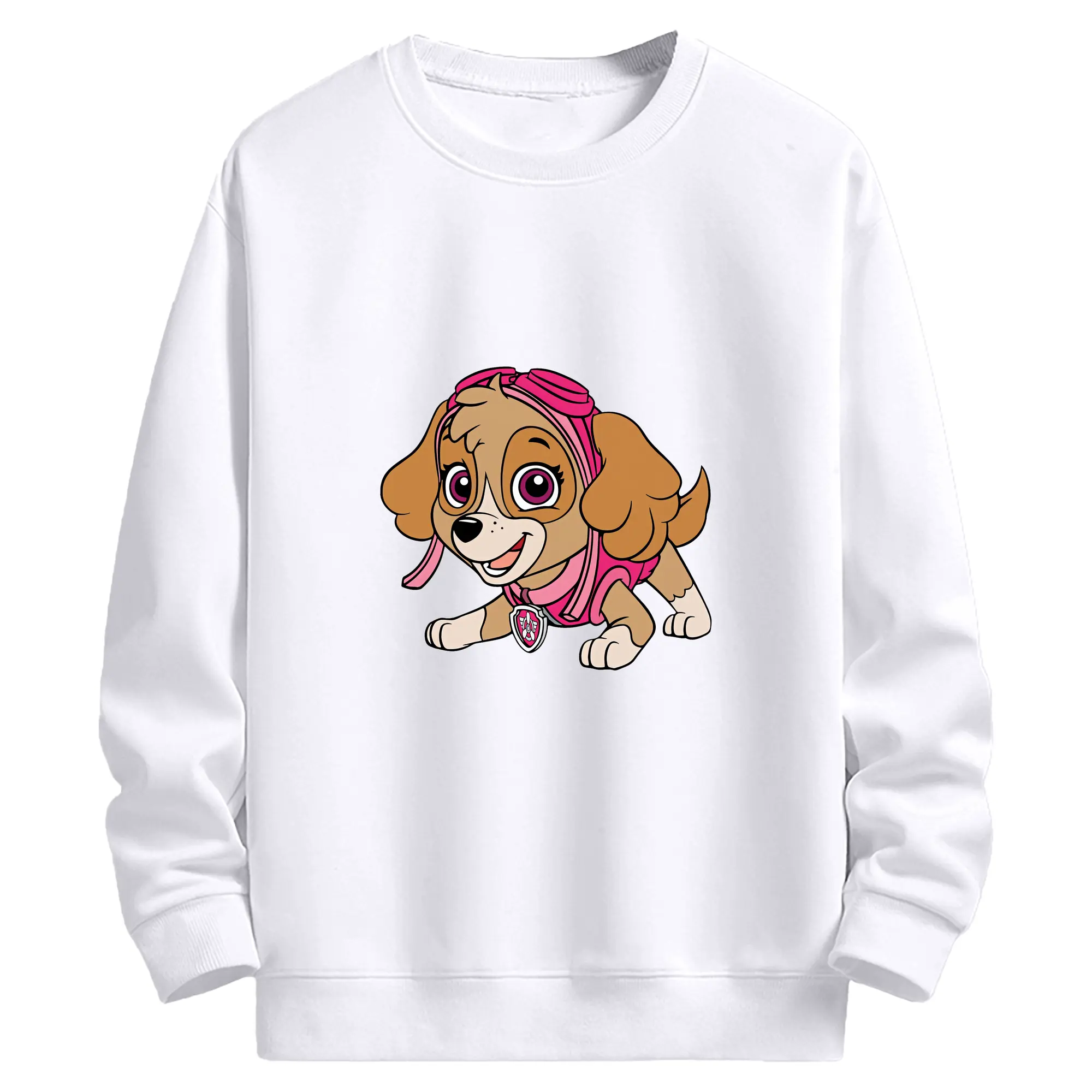 パウ・パトロール グッズ,スカイ - 高品質 クルーネック スウェット ・ コットン59％ ポリエステル41％ ・ ユニセックス 長袖 トレーナー ・ カジュアル デイリー スポーツ 散歩用