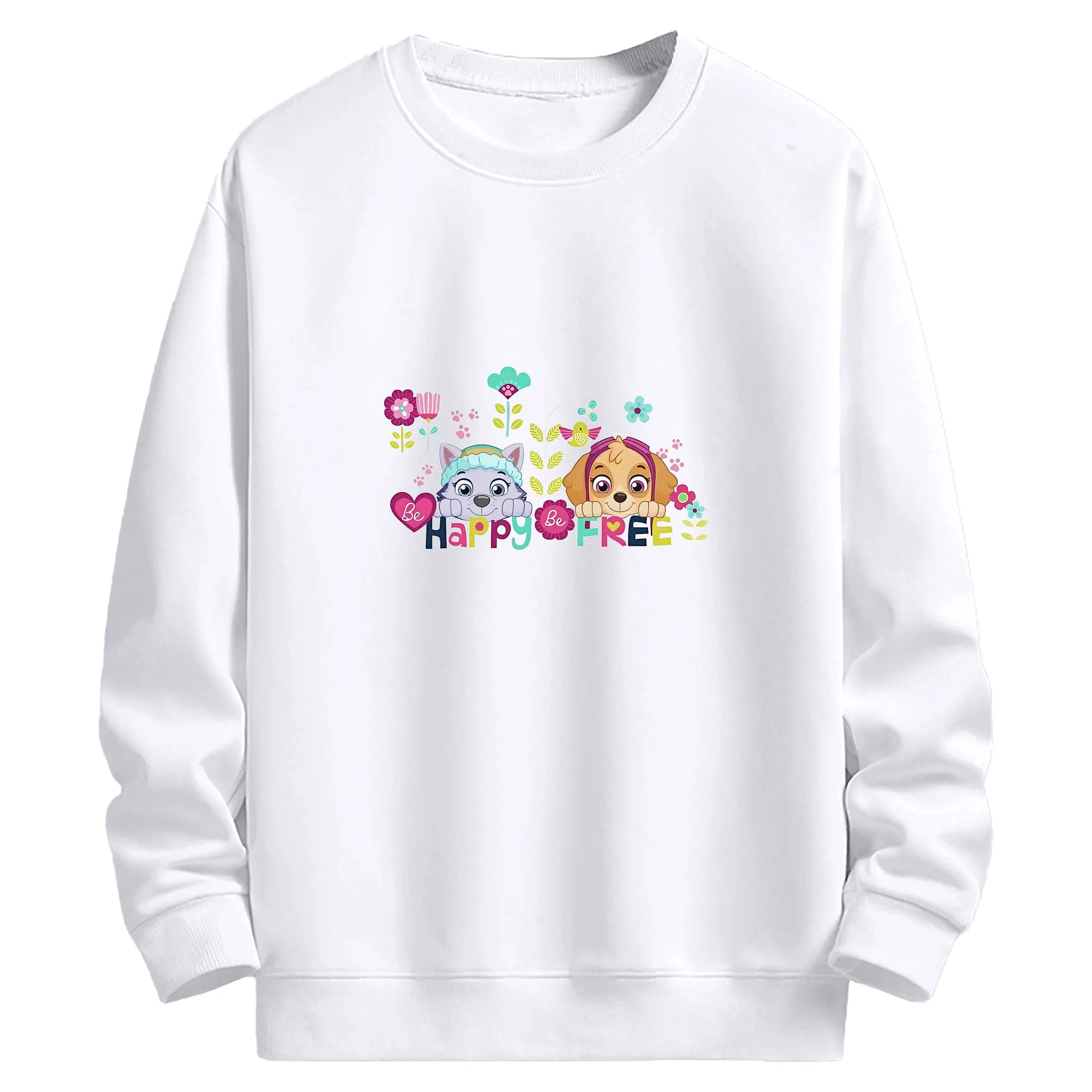 パウ・パトロール グッズ,スカイ - 高品質 クルーネック スウェット ・ コットン59％ ポリエステル41％ ・ ユニセックス 長袖 トレーナー ・ カジュアル デイリー スポーツ 散歩用