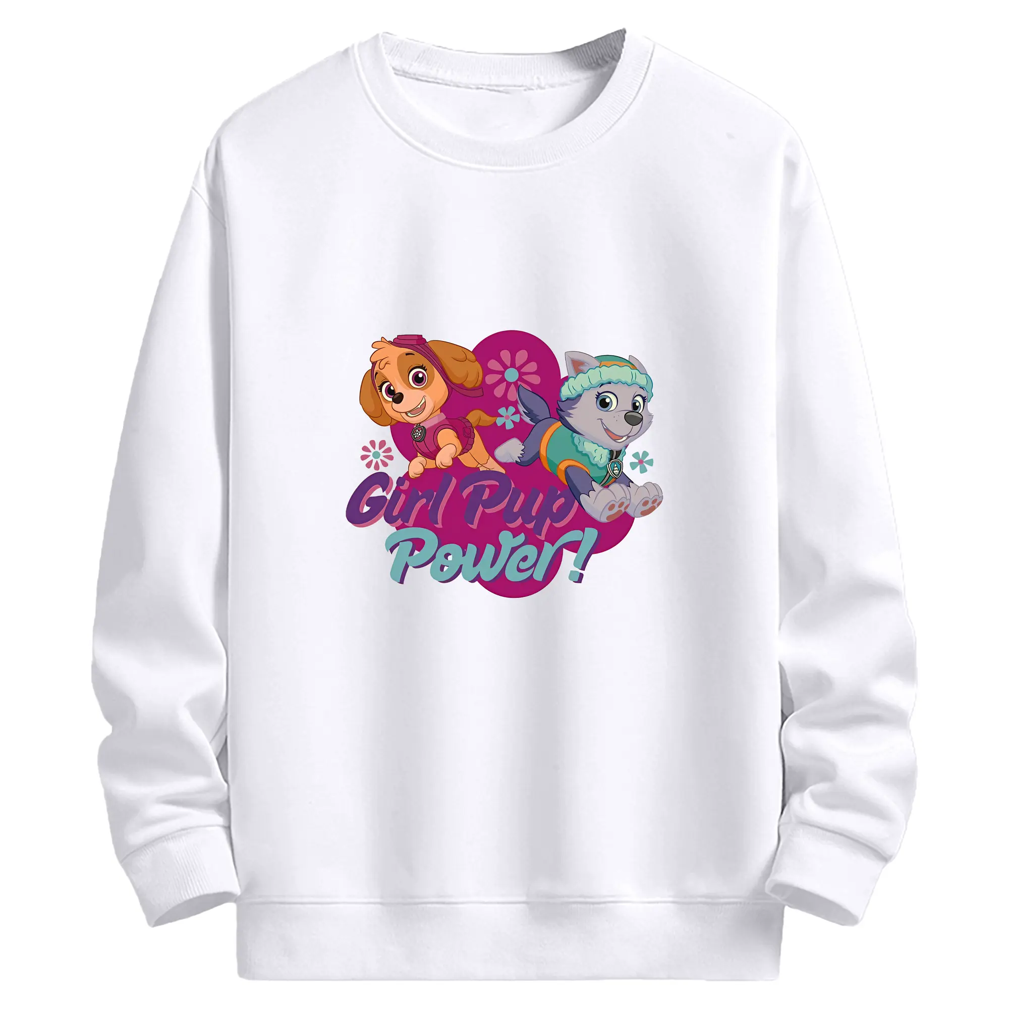 パウ・パトロール グッズ,スカイ - 高品質 クルーネック スウェット ・ コットン59％ ポリエステル41％ ・ ユニセックス 長袖 トレーナー ・ カジュアル デイリー スポーツ 散歩用