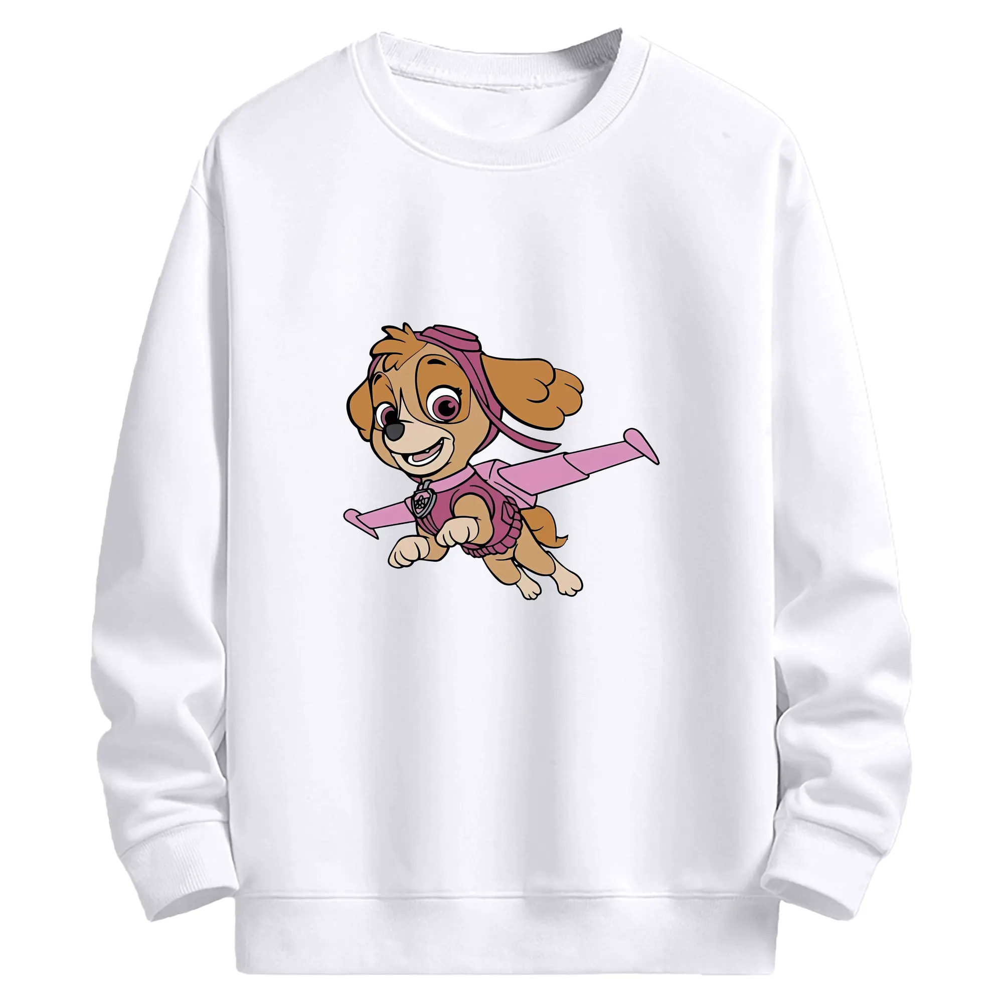 パウ・パトロール グッズ,スカイ - 高品質 クルーネック スウェット ・ コットン59％ ポリエステル41％ ・ ユニセックス 長袖 トレーナー ・ カジュアル デイリー スポーツ 散歩用