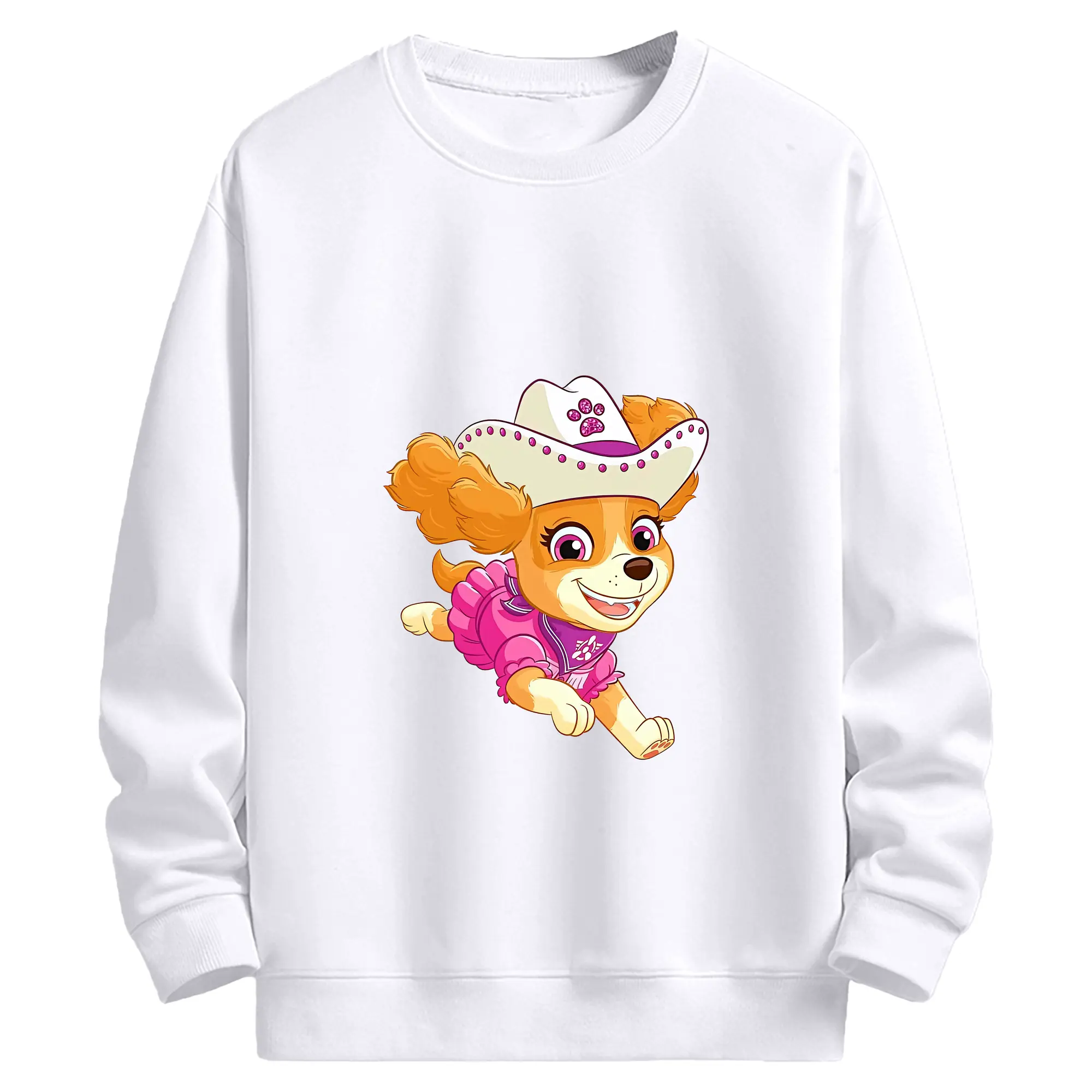 パウ・パトロール グッズ,スカイ - 高品質 クルーネック スウェット ・ コットン59％ ポリエステル41％ ・ ユニセックス 長袖 トレーナー ・ カジュアル デイリー スポーツ 散歩用