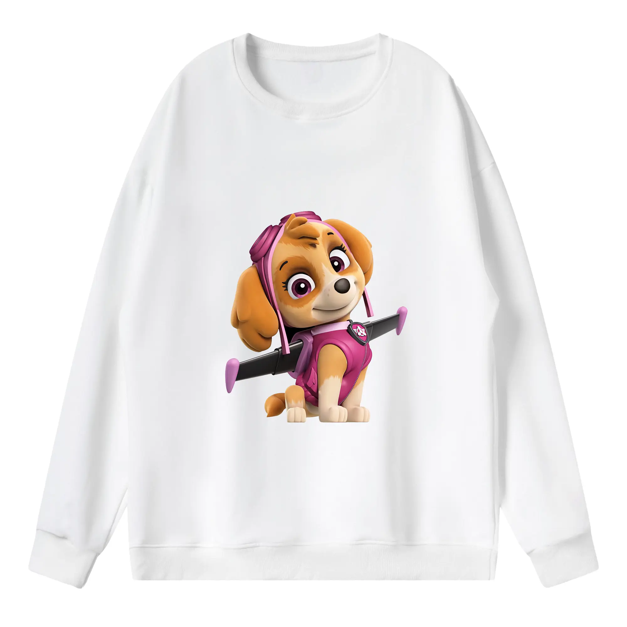 パウ・パトロール グッズ,スカイ - 薄手 クルーネック スウェット 裏毛260g · ポリエステル 春秋向け カジュアル 男女兼用 · トレーナー デイリー スポーツ 散歩に最適