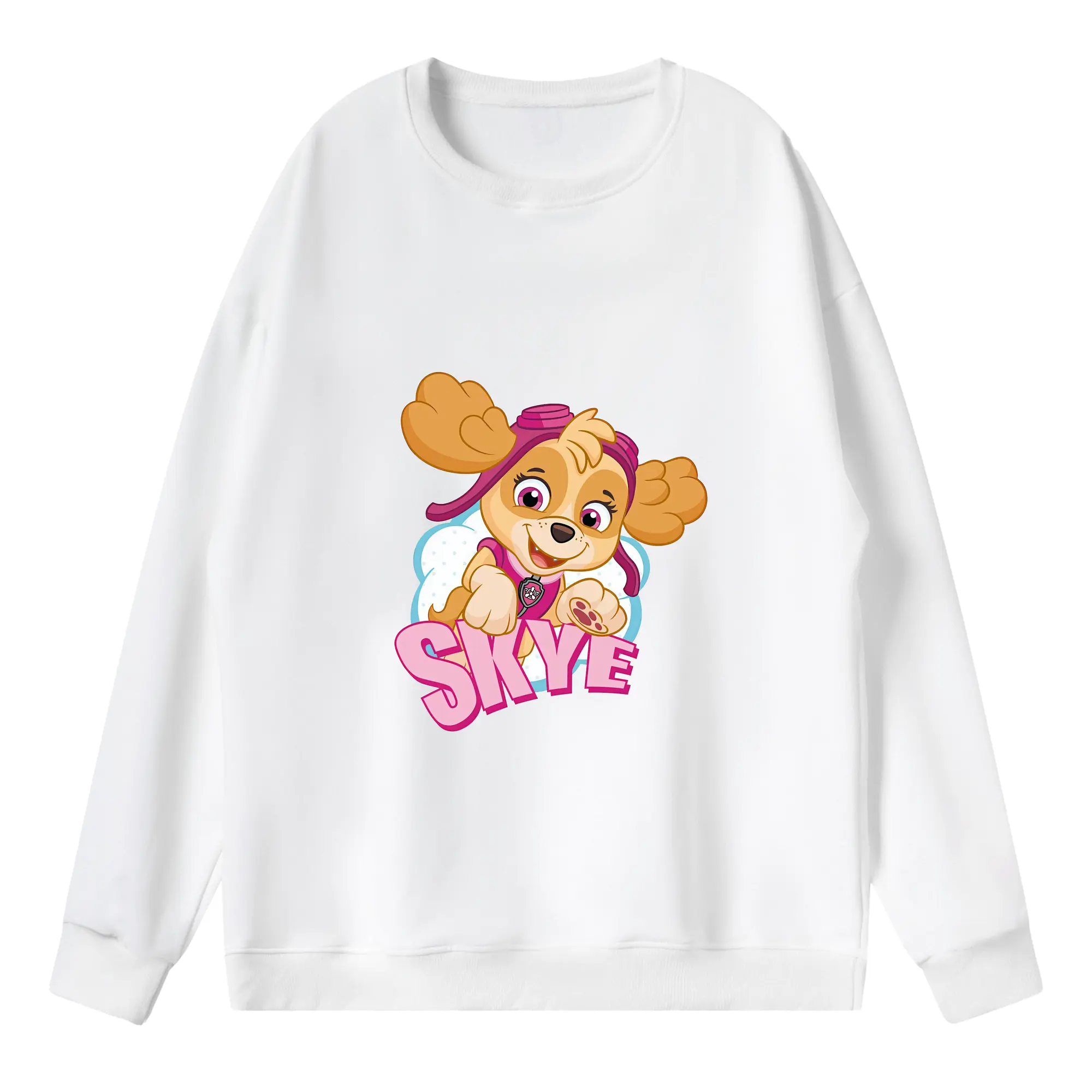 パウ・パトロール グッズ,スカイ - 薄手 クルーネック スウェット 裏毛260g · ポリエステル 春秋向け カジュアル 男女兼用 · トレーナー デイリー スポーツ 散歩に最適