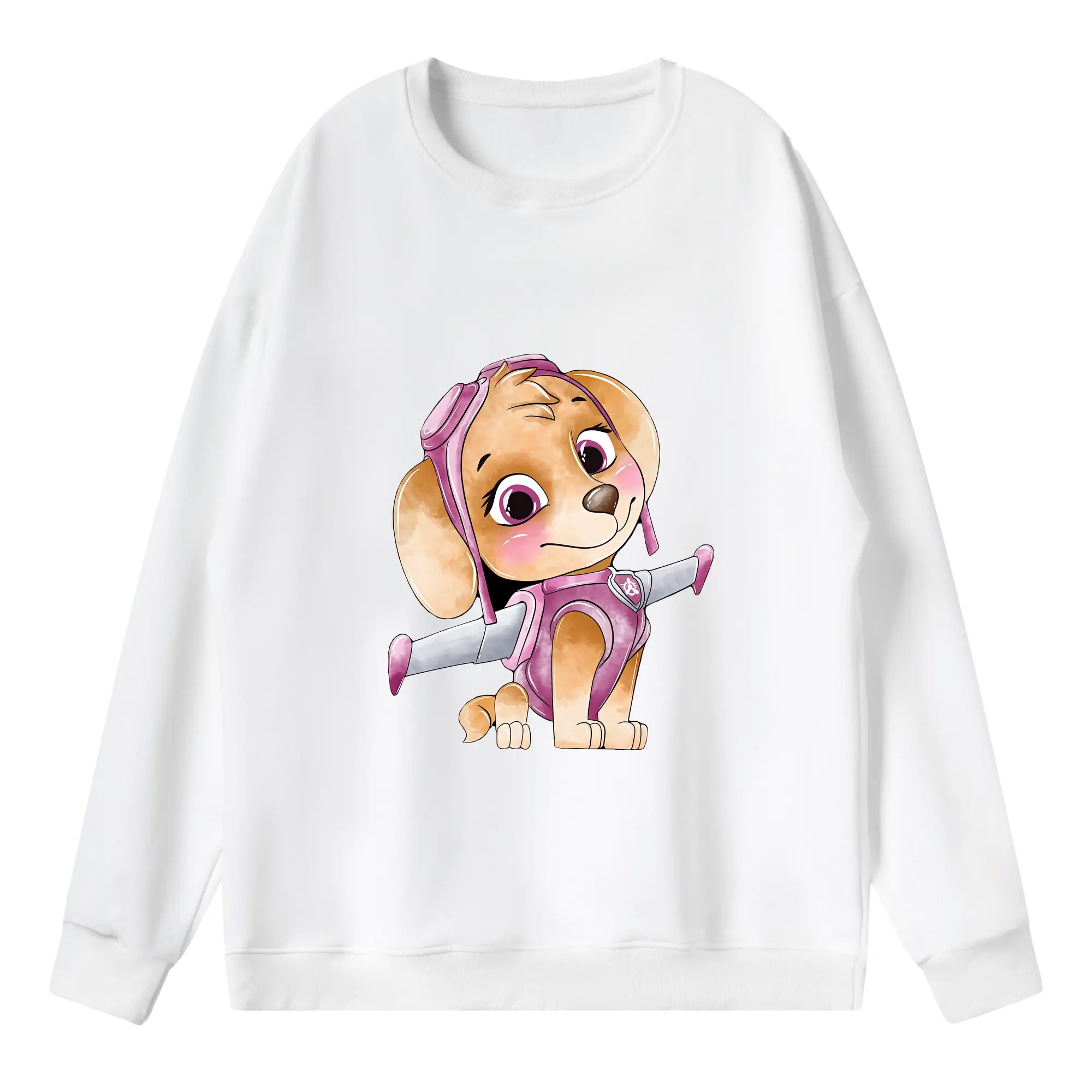 パウ・パトロール グッズ,スカイ - 薄手 クルーネック スウェット 裏毛260g · ポリエステル 春秋向け カジュアル 男女兼用 · トレーナー デイリー スポーツ 散歩に最適