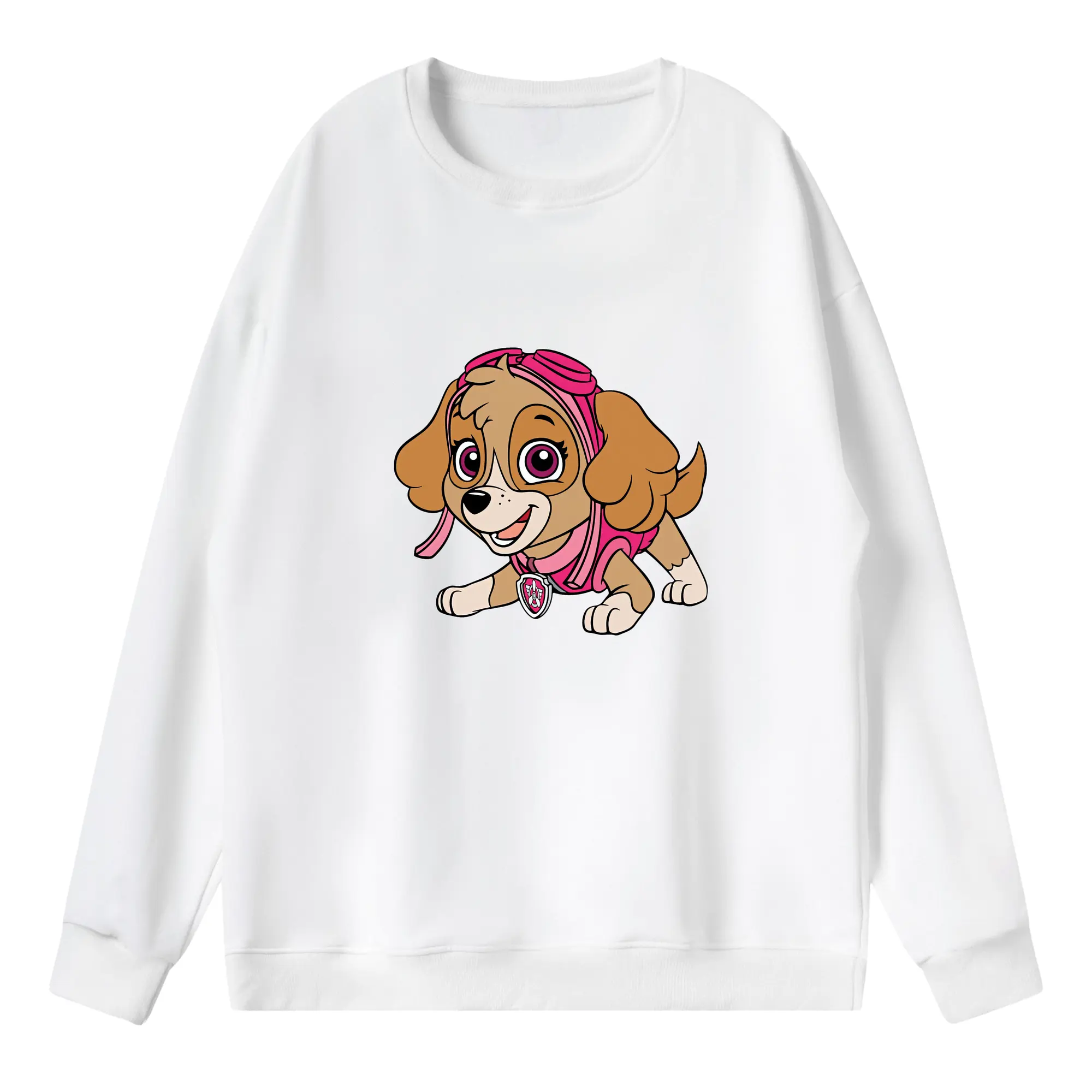 パウ・パトロール グッズ,スカイ - 薄手 クルーネック スウェット 裏毛260g · ポリエステル 春秋向け カジュアル 男女兼用 · トレーナー デイリー スポーツ 散歩に最適