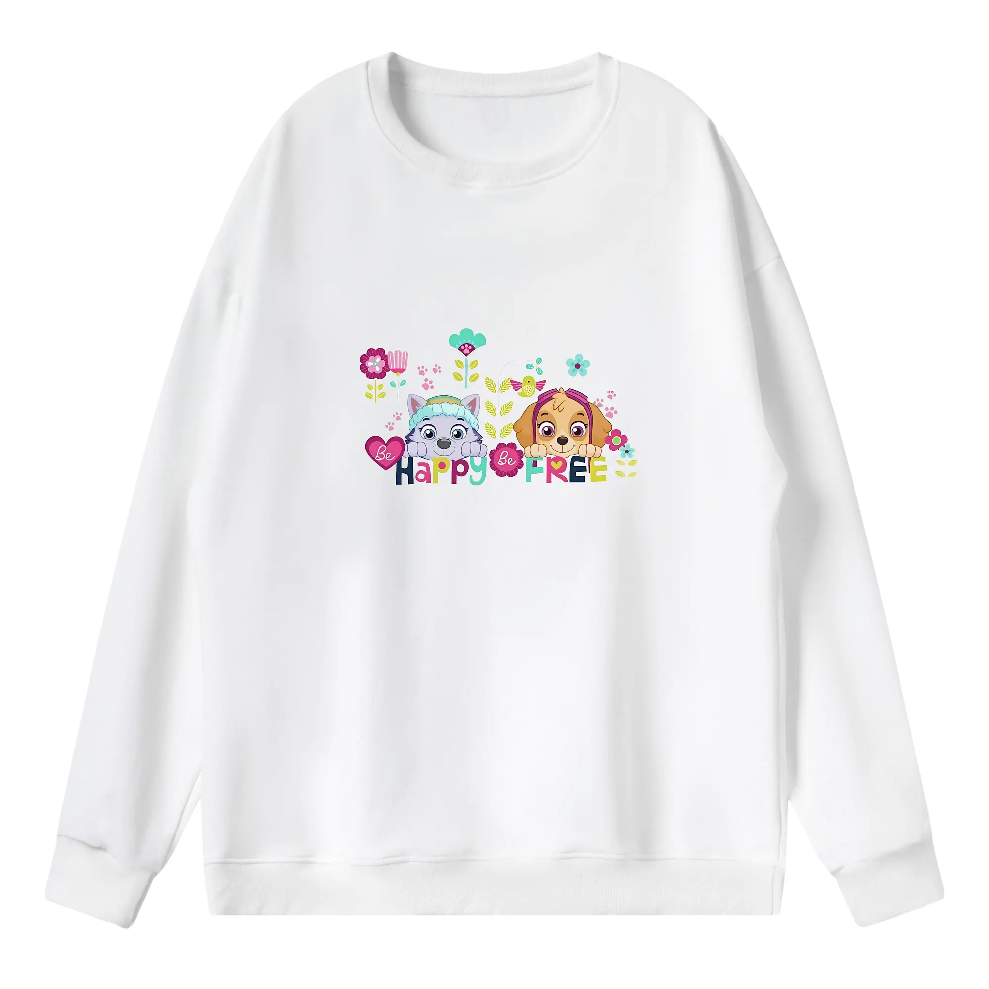 パウ・パトロール グッズ,スカイ - 薄手 クルーネック スウェット 裏毛260g · ポリエステル 春秋向け カジュアル 男女兼用 · トレーナー デイリー スポーツ 散歩に最適