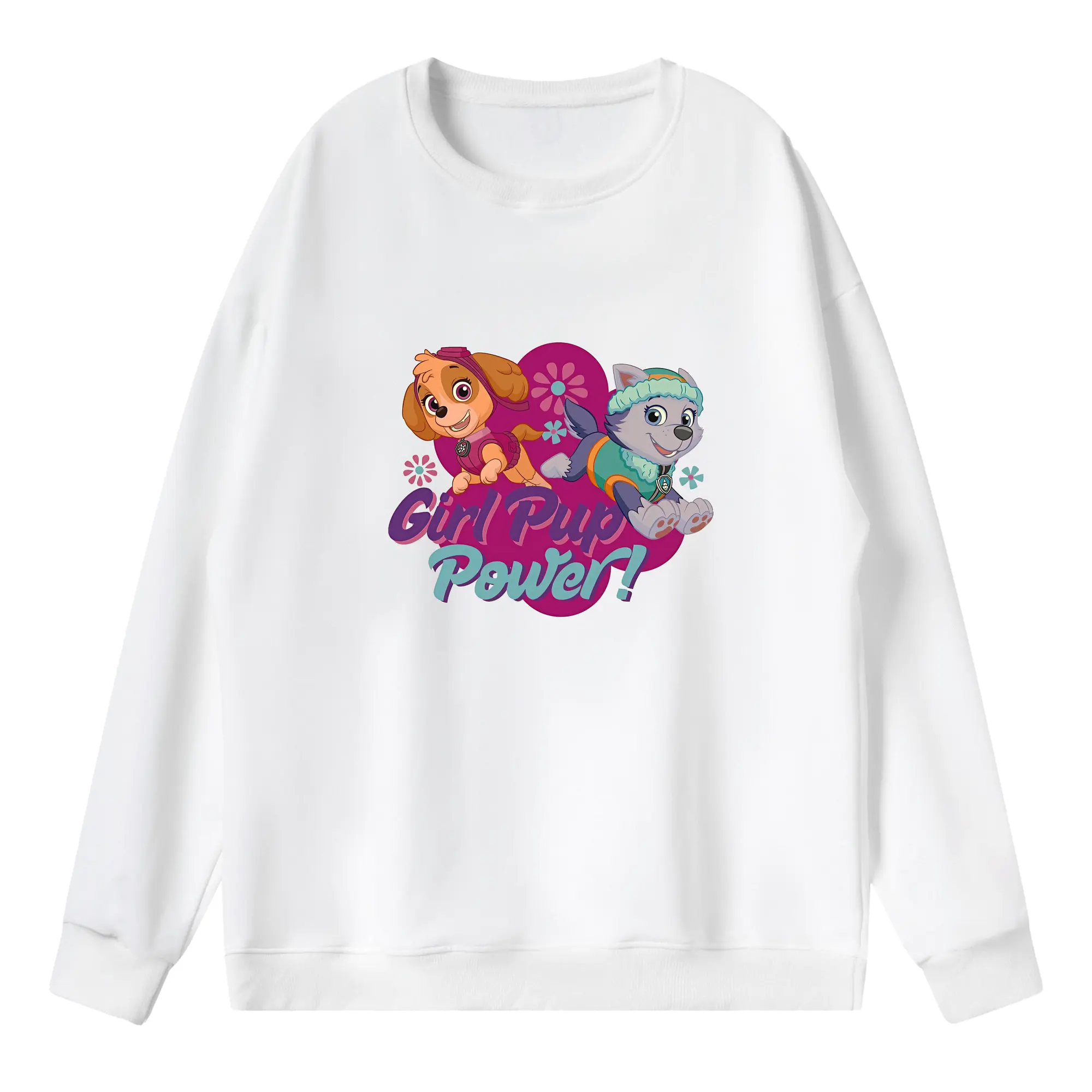 パウ・パトロール グッズ,スカイ - 薄手 クルーネック スウェット 裏毛260g · ポリエステル 春秋向け カジュアル 男女兼用 · トレーナー デイリー スポーツ 散歩に最適