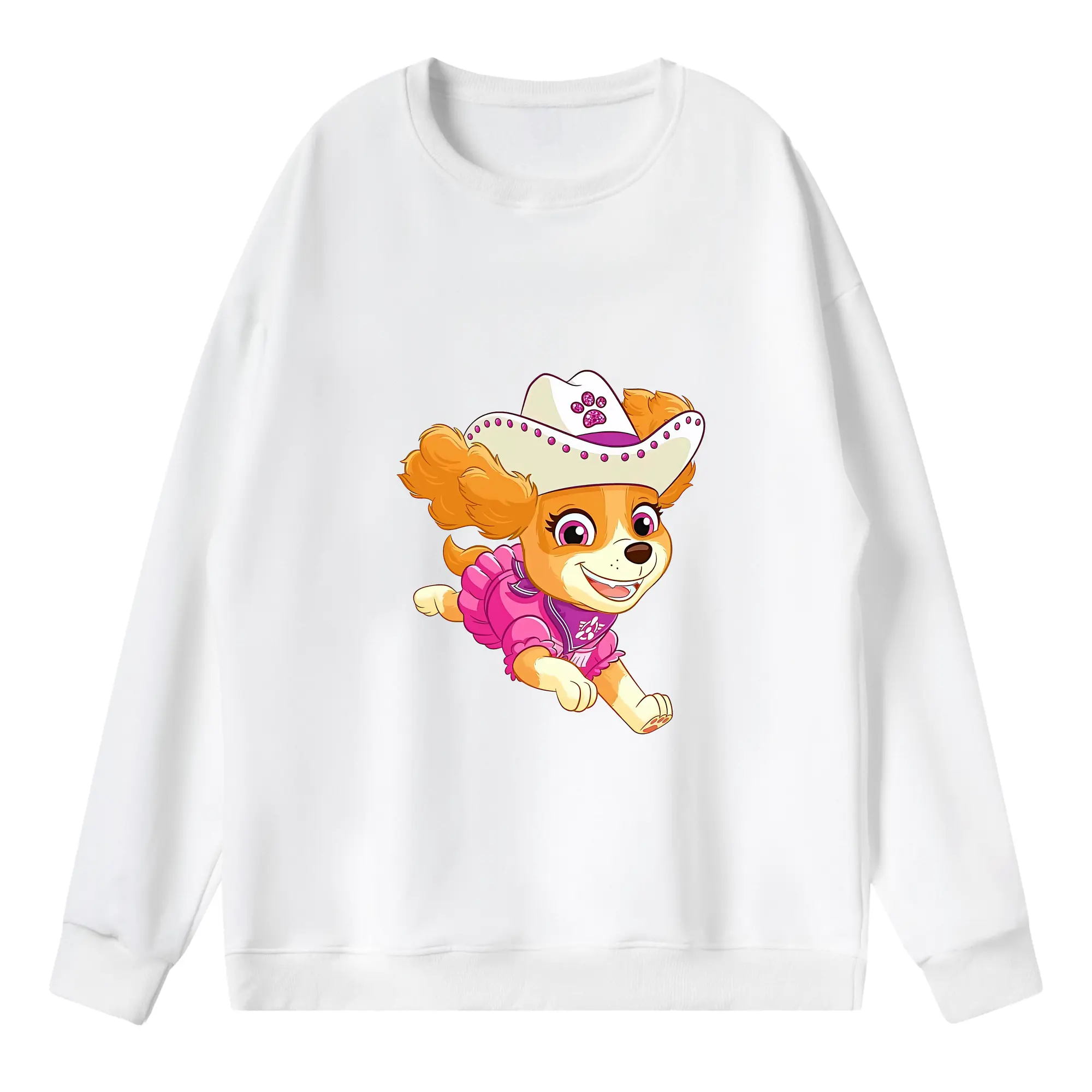 パウ・パトロール グッズ,スカイ - 薄手 クルーネック スウェット 裏毛260g · ポリエステル 春秋向け カジュアル 男女兼用 · トレーナー デイリー スポーツ 散歩に最適