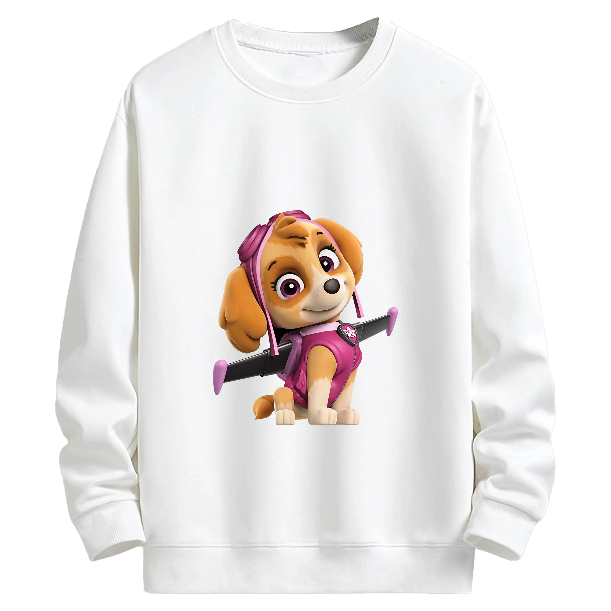 パウ・パトロール グッズ,スカイ - キッズ クルーネックスウェットシャツ ・ フロントプリント ・ 綿80％ ポリエステル20％ ・ 快適 通学 スポーツ 日常使い お散歩用