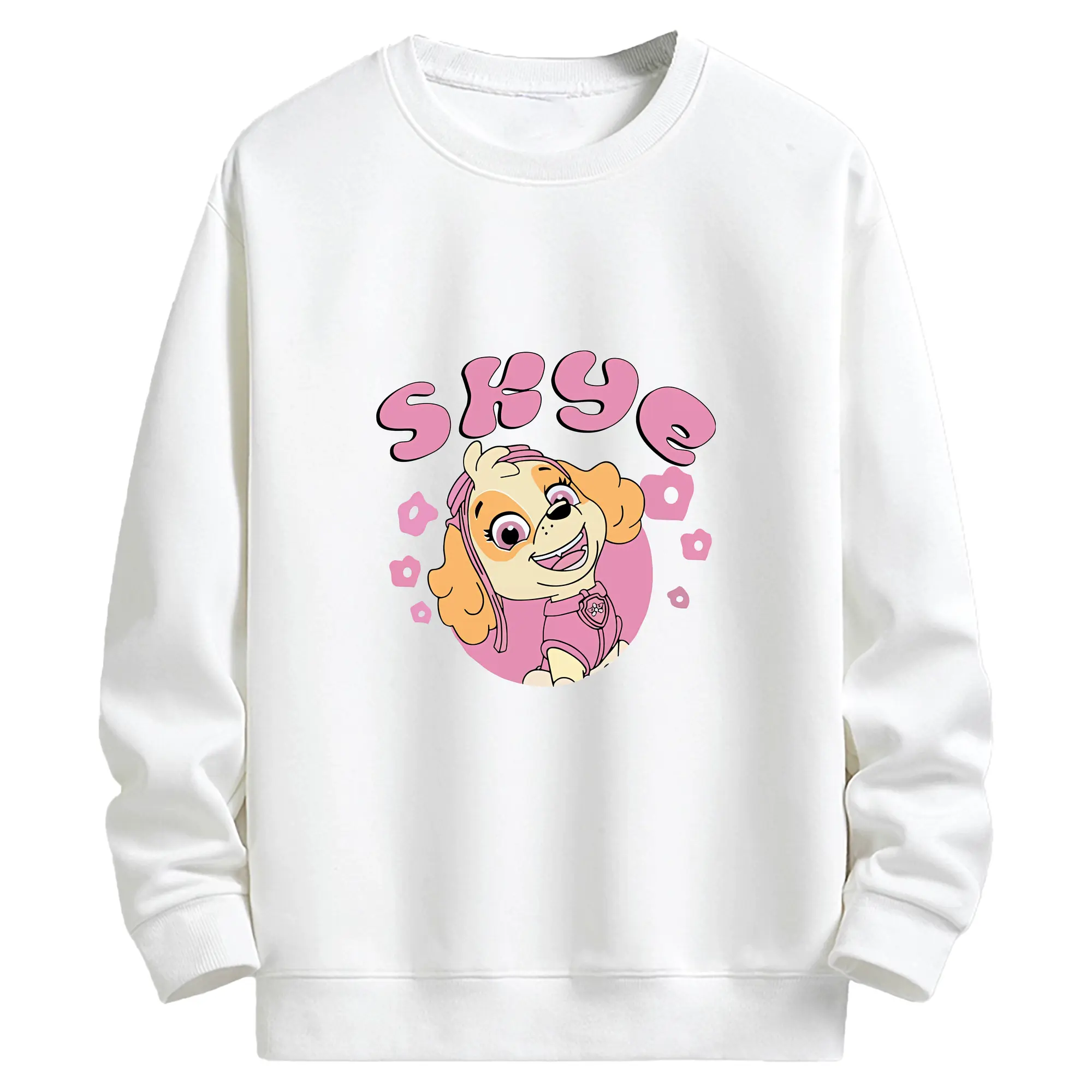 パウ・パトロール グッズ,スカイ - キッズ クルーネックスウェットシャツ ・ フロントプリント ・ 綿80％ ポリエステル20％ ・ 快適 通学 スポーツ 日常使い お散歩用