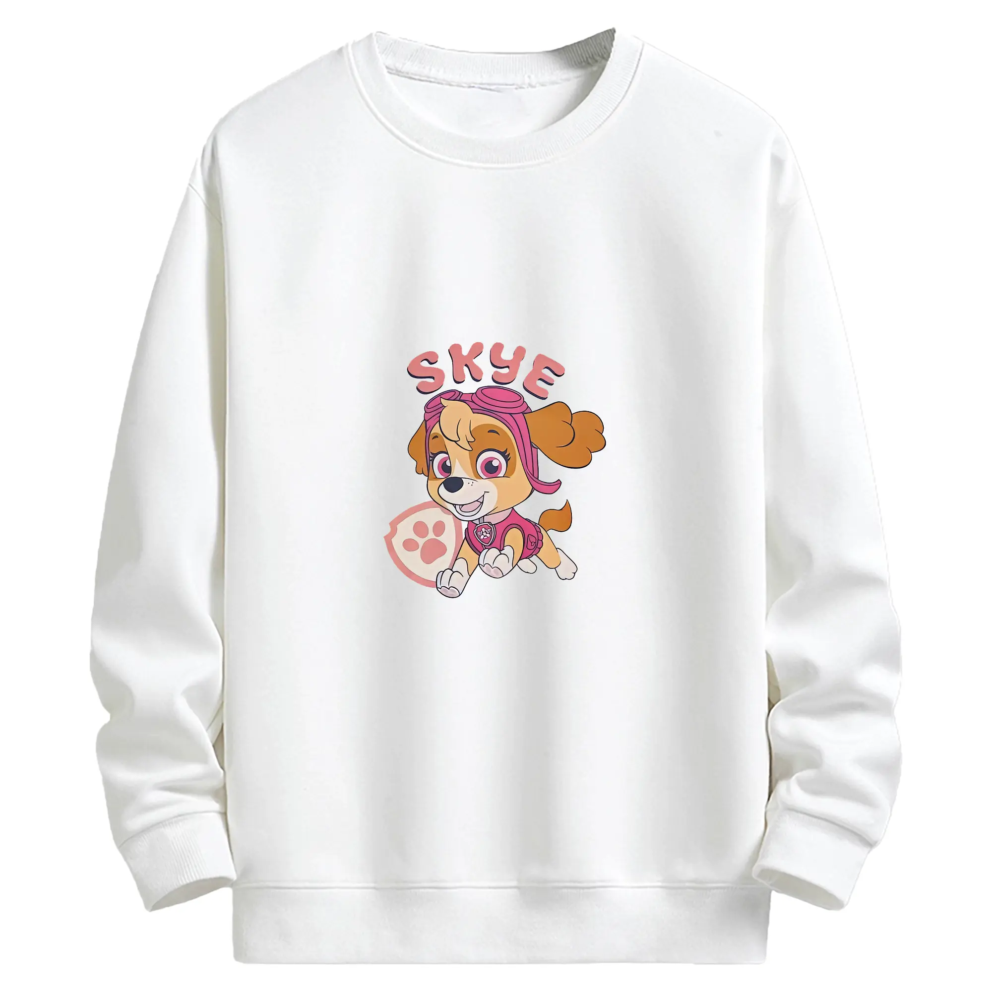 パウ・パトロール グッズ,スカイ - キッズ クルーネックスウェットシャツ ・ フロントプリント ・ 綿80％ ポリエステル20％ ・ 快適 通学 スポーツ 日常使い お散歩用