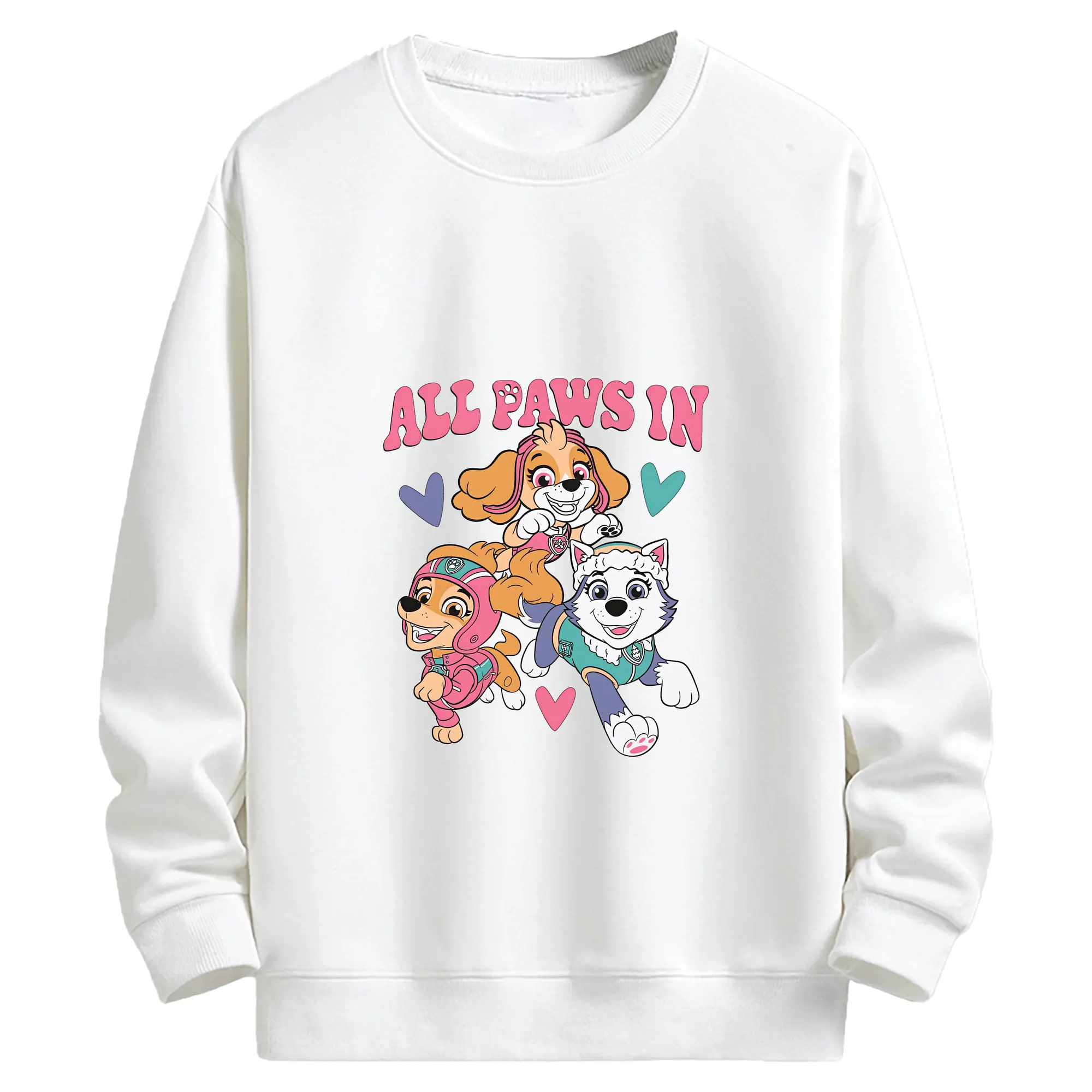 パウ・パトロール グッズ,スカイ - キッズ クルーネックスウェットシャツ ・ フロントプリント ・ 綿80％ ポリエステル20％ ・ 快適 通学 スポーツ 日常使い お散歩用