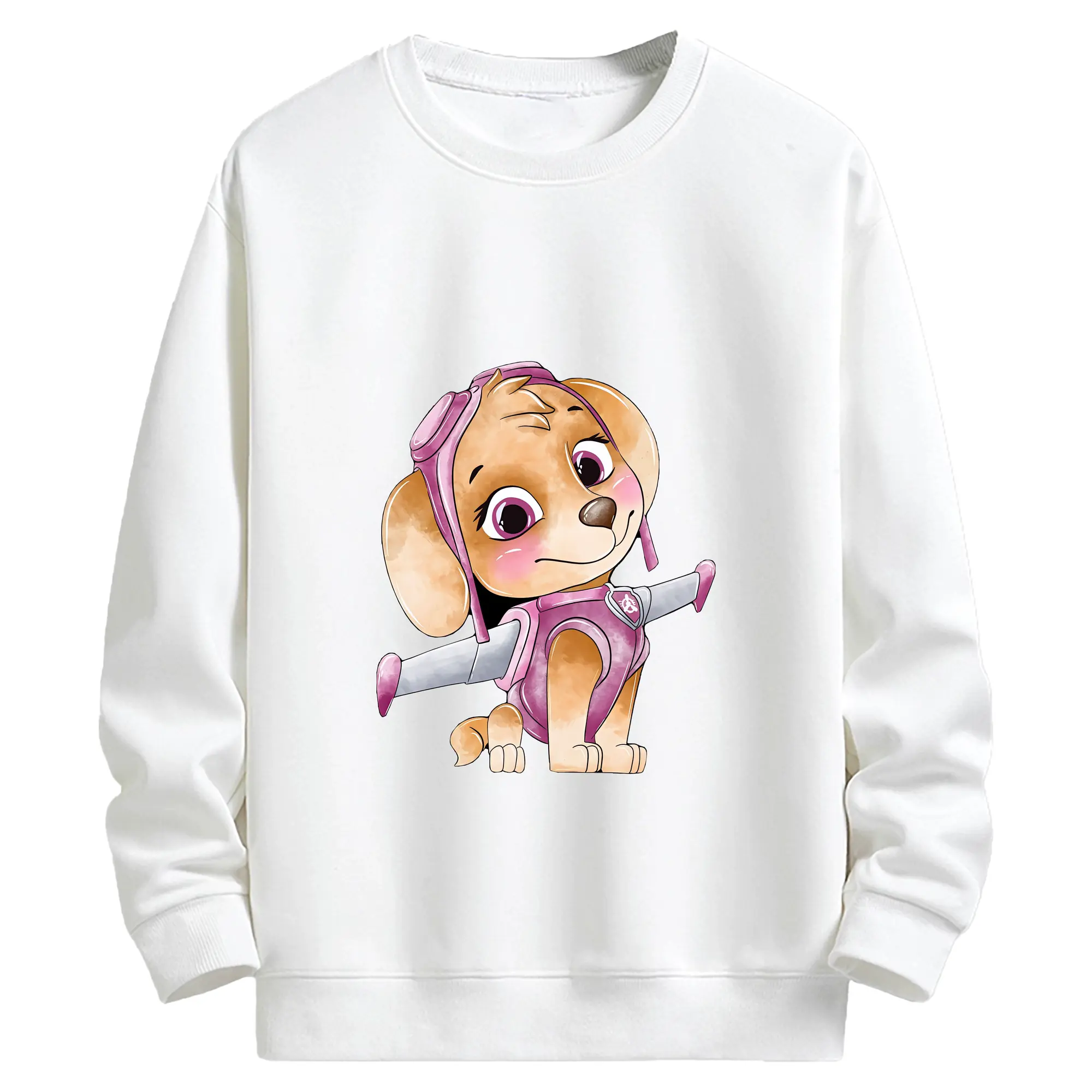 パウ・パトロール グッズ,スカイ - キッズ クルーネックスウェットシャツ ・ フロントプリント ・ 綿80％ ポリエステル20％ ・ 快適 通学 スポーツ 日常使い お散歩用