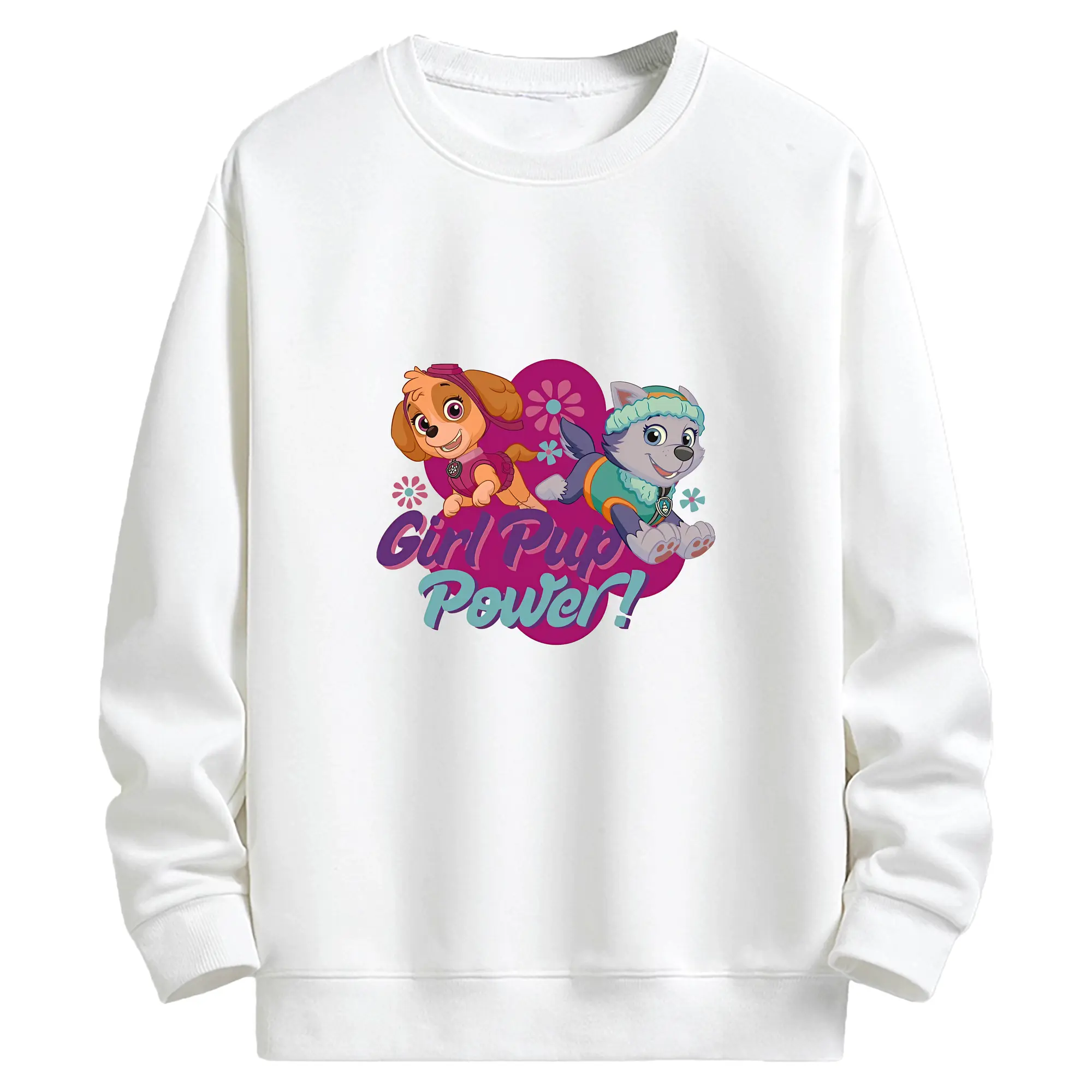 パウ・パトロール グッズ,スカイ - キッズ クルーネックスウェットシャツ ・ フロントプリント ・ 綿80％ ポリエステル20％ ・ 快適 通学 スポーツ 日常使い お散歩用