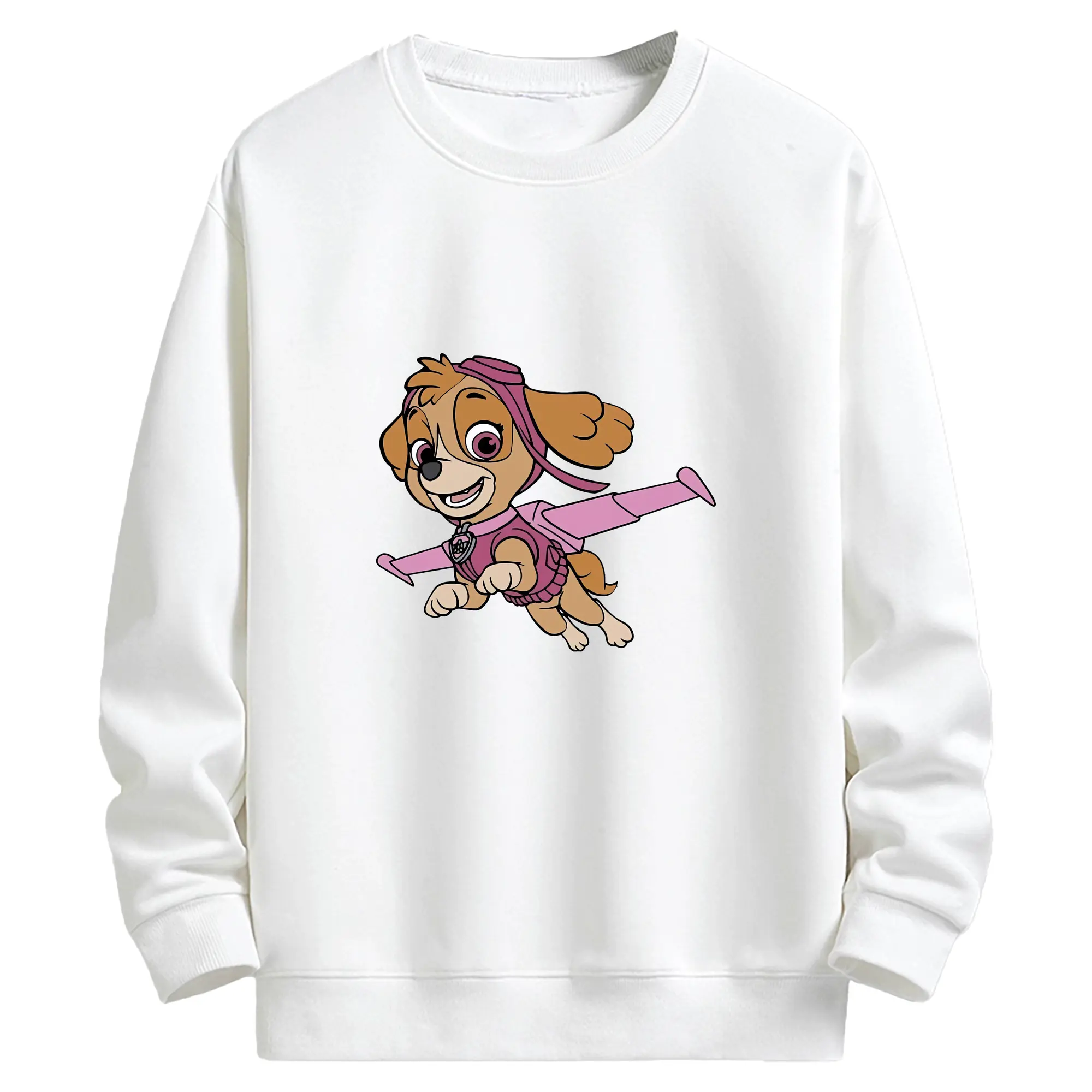 パウ・パトロール グッズ,スカイ - キッズ クルーネックスウェットシャツ ・ フロントプリント ・ 綿80％ ポリエステル20％ ・ 快適 通学 スポーツ 日常使い お散歩用
