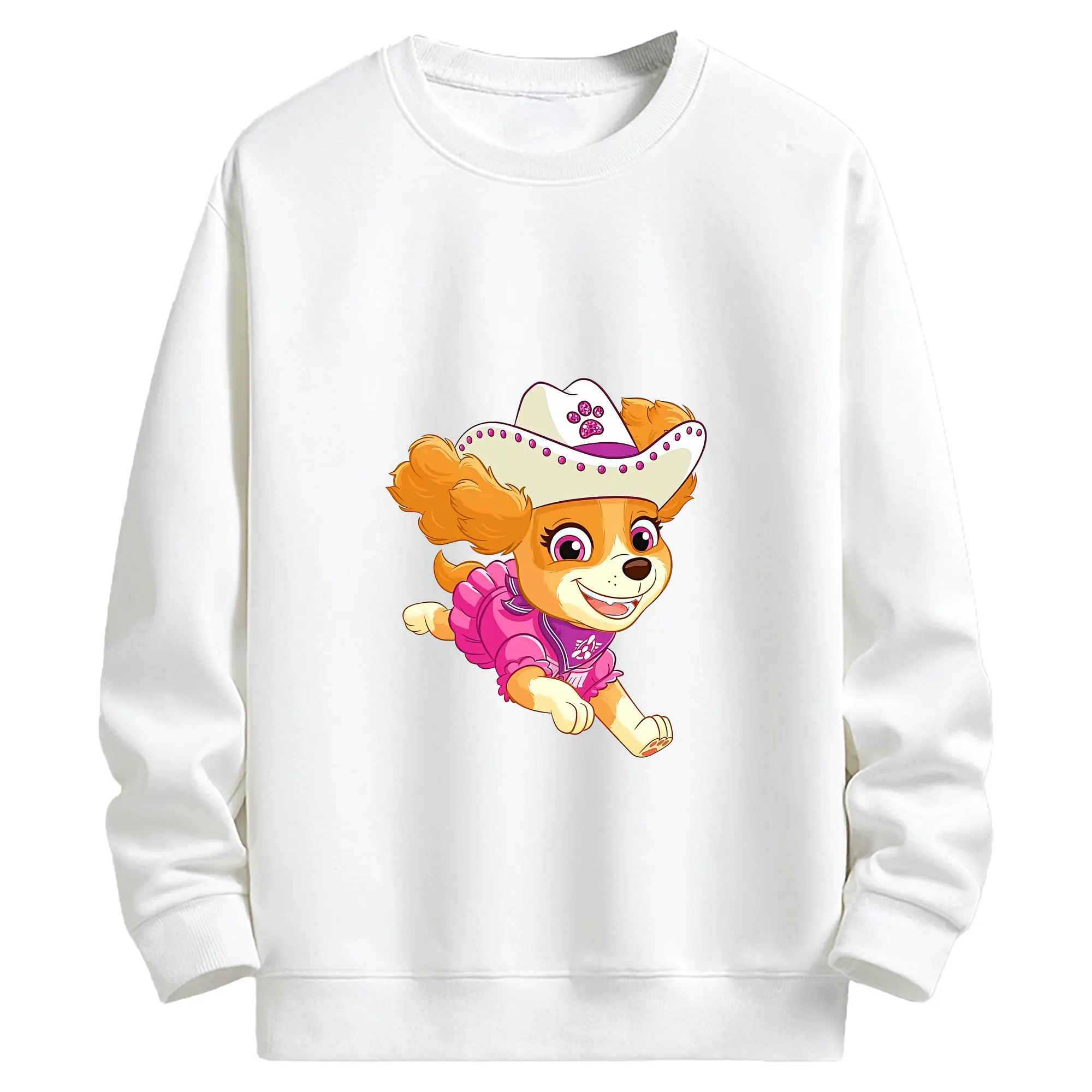 パウ・パトロール グッズ,スカイ - キッズ クルーネックスウェットシャツ ・ フロントプリント ・ 綿80％ ポリエステル20％ ・ 快適 通学 スポーツ 日常使い お散歩用