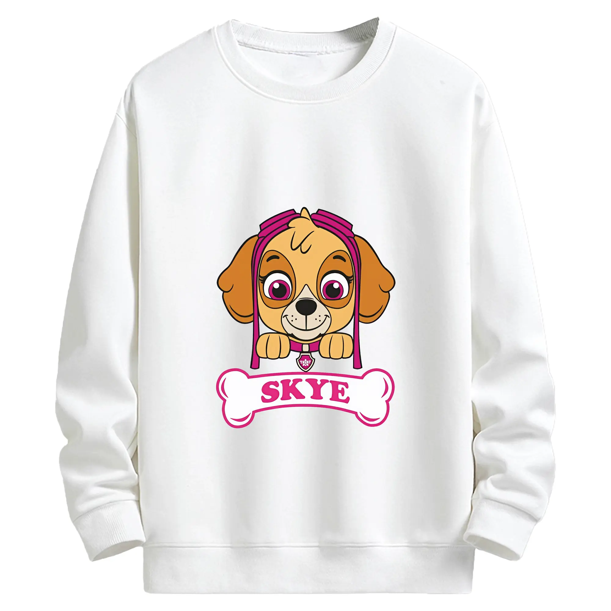 パウ・パトロール グッズ,スカイ - キッズ クルーネックスウェットシャツ ・ フロントプリント ・ 綿80％ ポリエステル20％ ・ 快適 通学 スポーツ 日常使い お散歩用