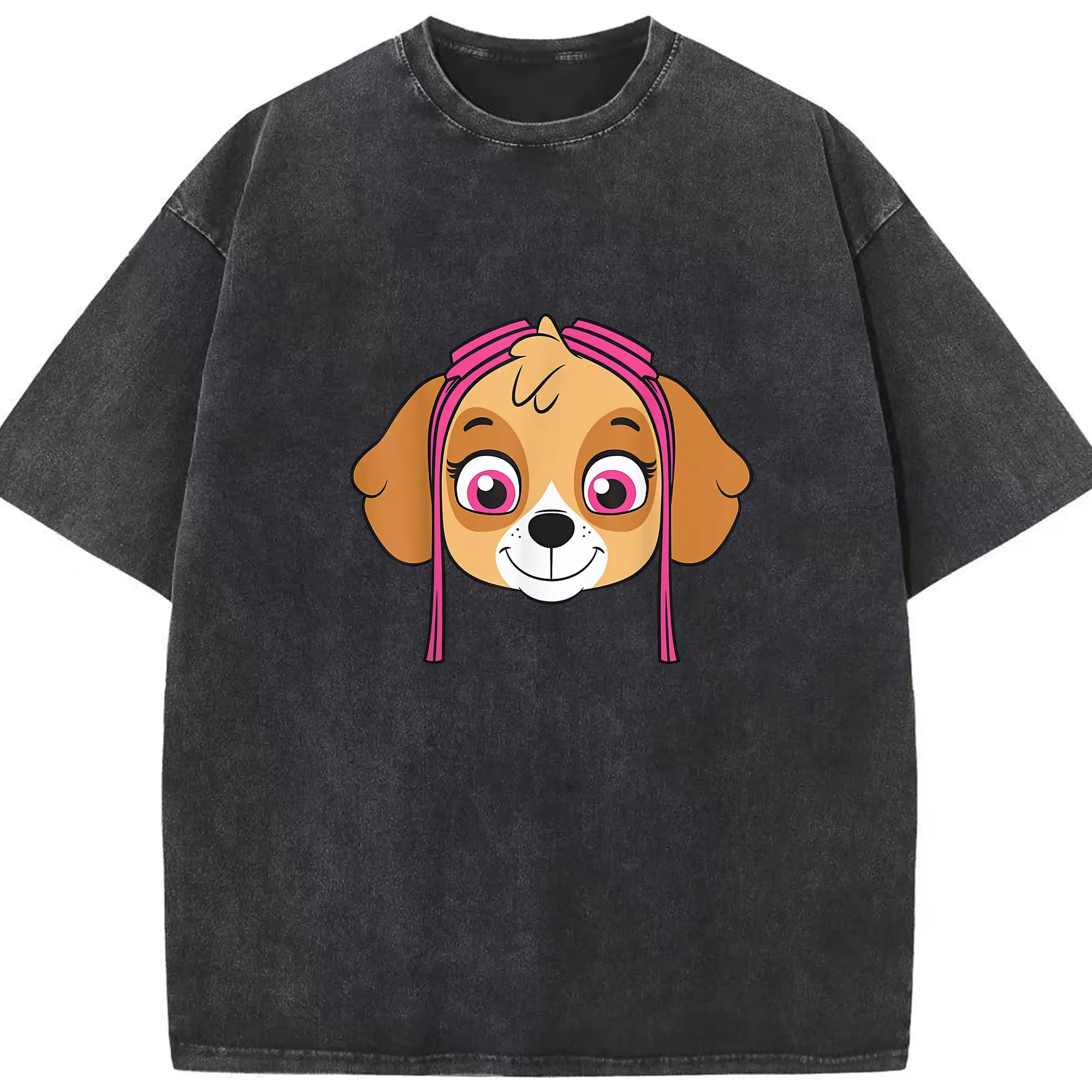 パウ・パトロール グッズ,スカイ - 綿100％ ヴィンテージ風 半袖Tシャツ ・ フロントプリント ・ 柔らか肌触り ・ 通気性 快適 ・ スポーツ カジュアル 外出用