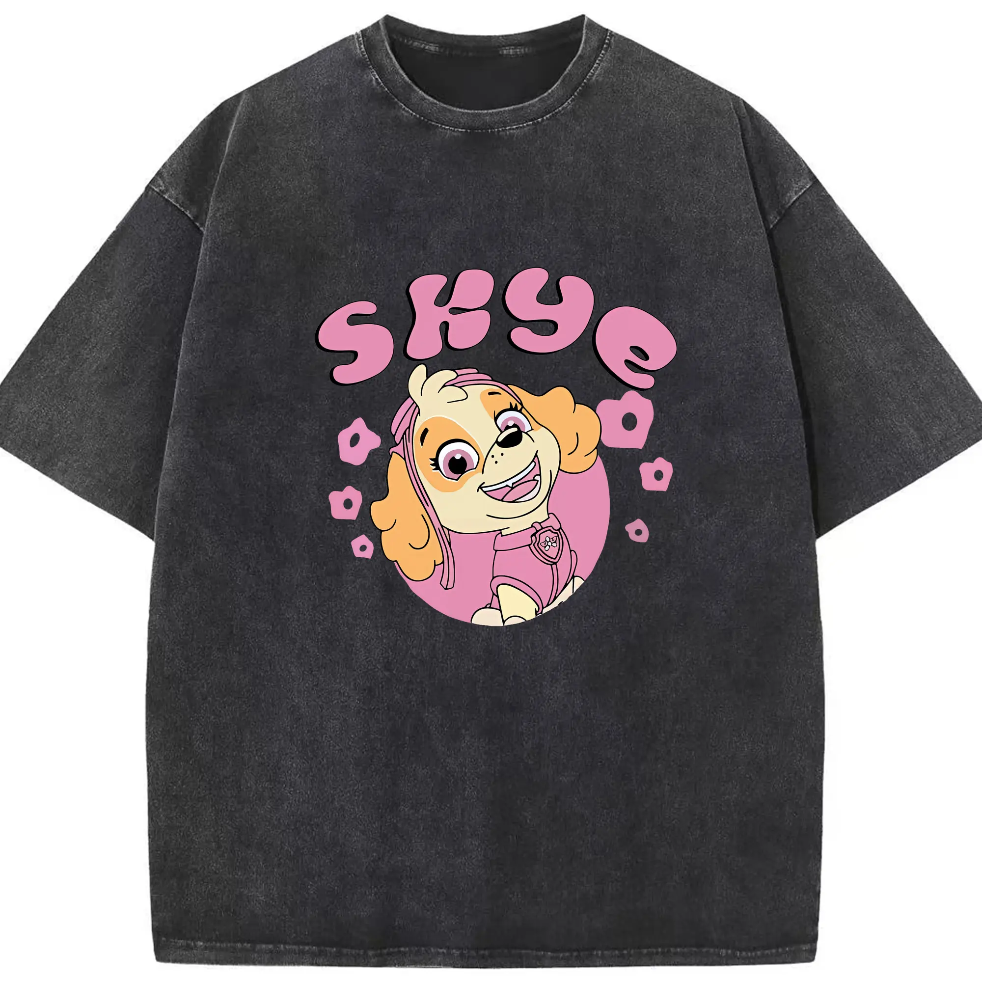 パウ・パトロール グッズ,スカイ - 綿100％ ヴィンテージ風 半袖Tシャツ ・ フロントプリント ・ 柔らか肌触り ・ 通気性 快適 ・ スポーツ カジュアル 外出用