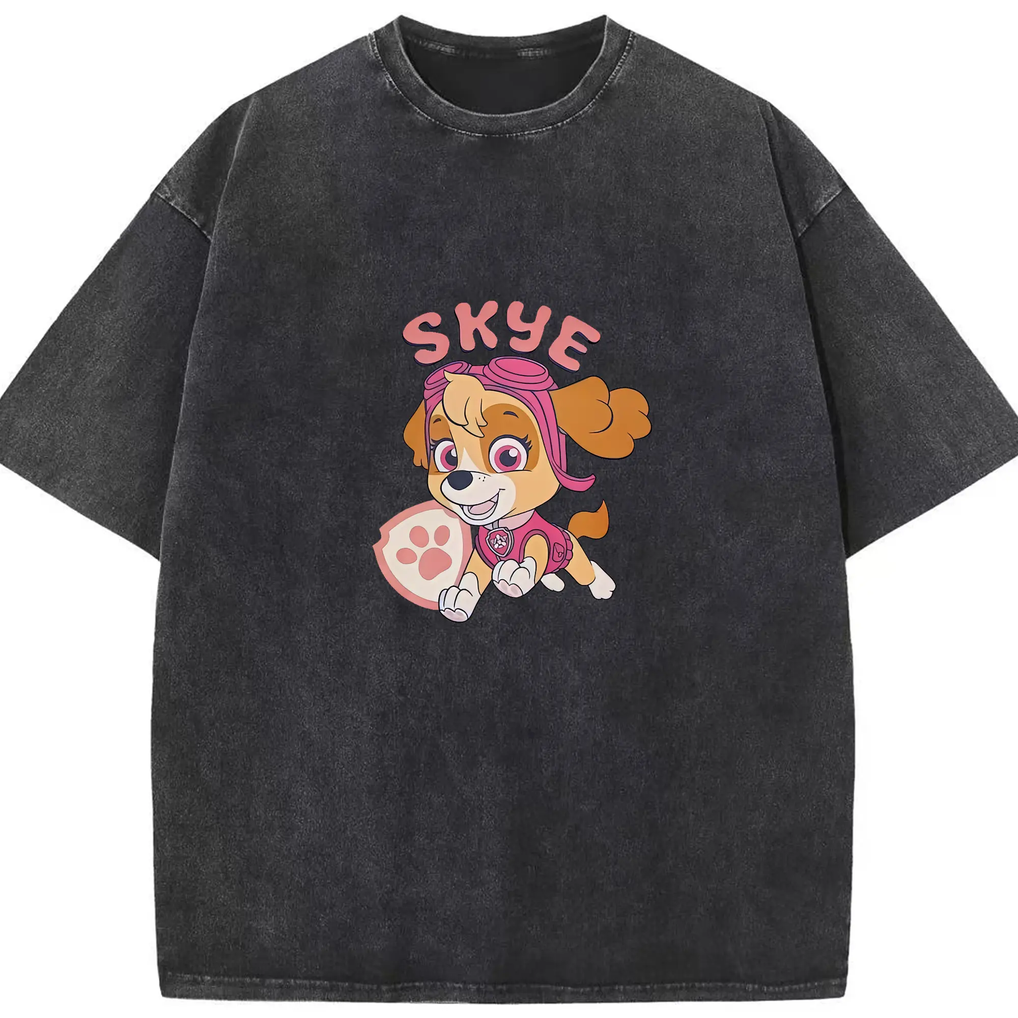 パウ・パトロール グッズ,スカイ - 綿100％ ヴィンテージ風 半袖Tシャツ ・ フロントプリント ・ 柔らか肌触り ・ 通気性 快適 ・ スポーツ カジュアル 外出用