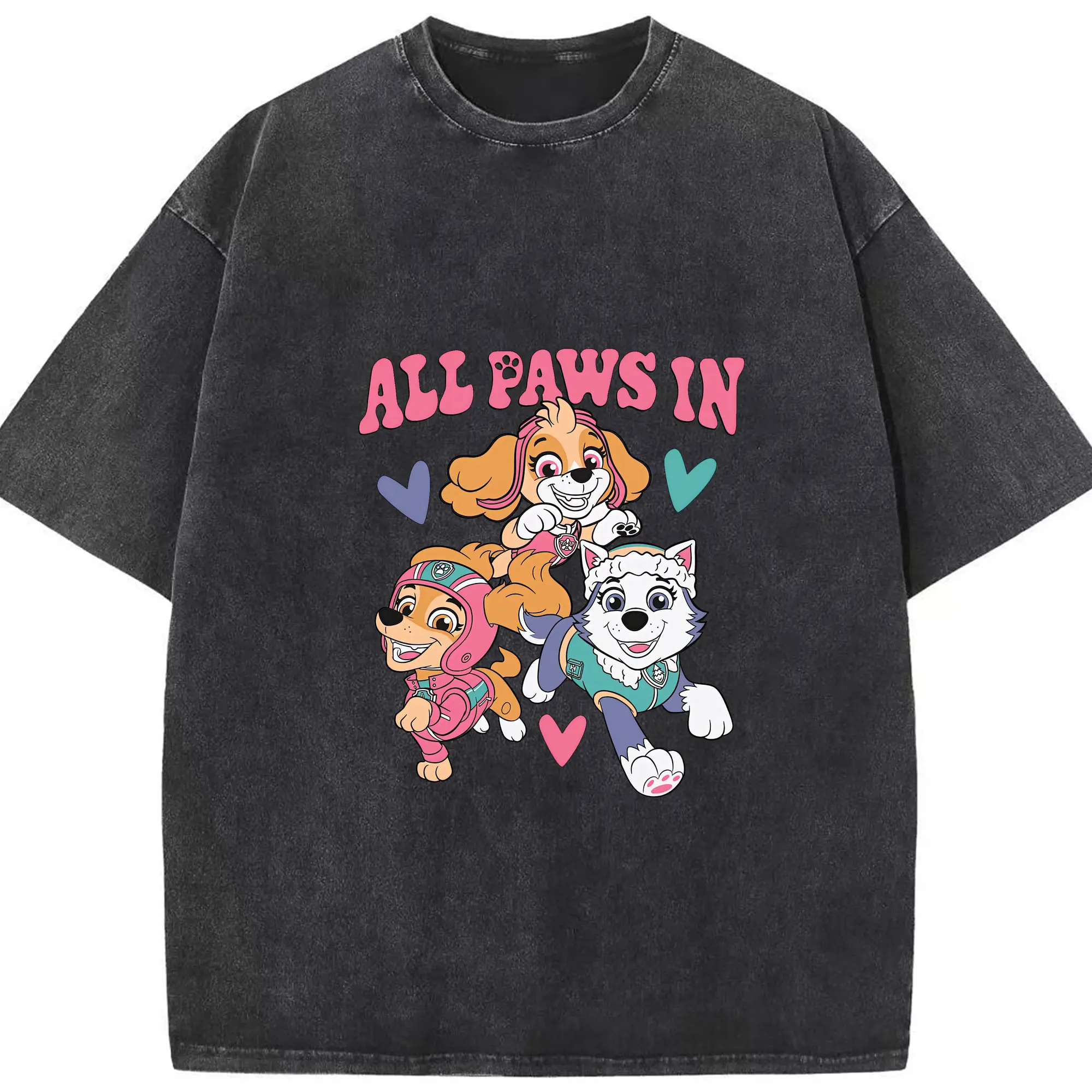 パウ・パトロール グッズ,スカイ - 綿100％ ヴィンテージ風 半袖Tシャツ ・ フロントプリント ・ 柔らか肌触り ・ 通気性 快適 ・ スポーツ カジュアル 外出用