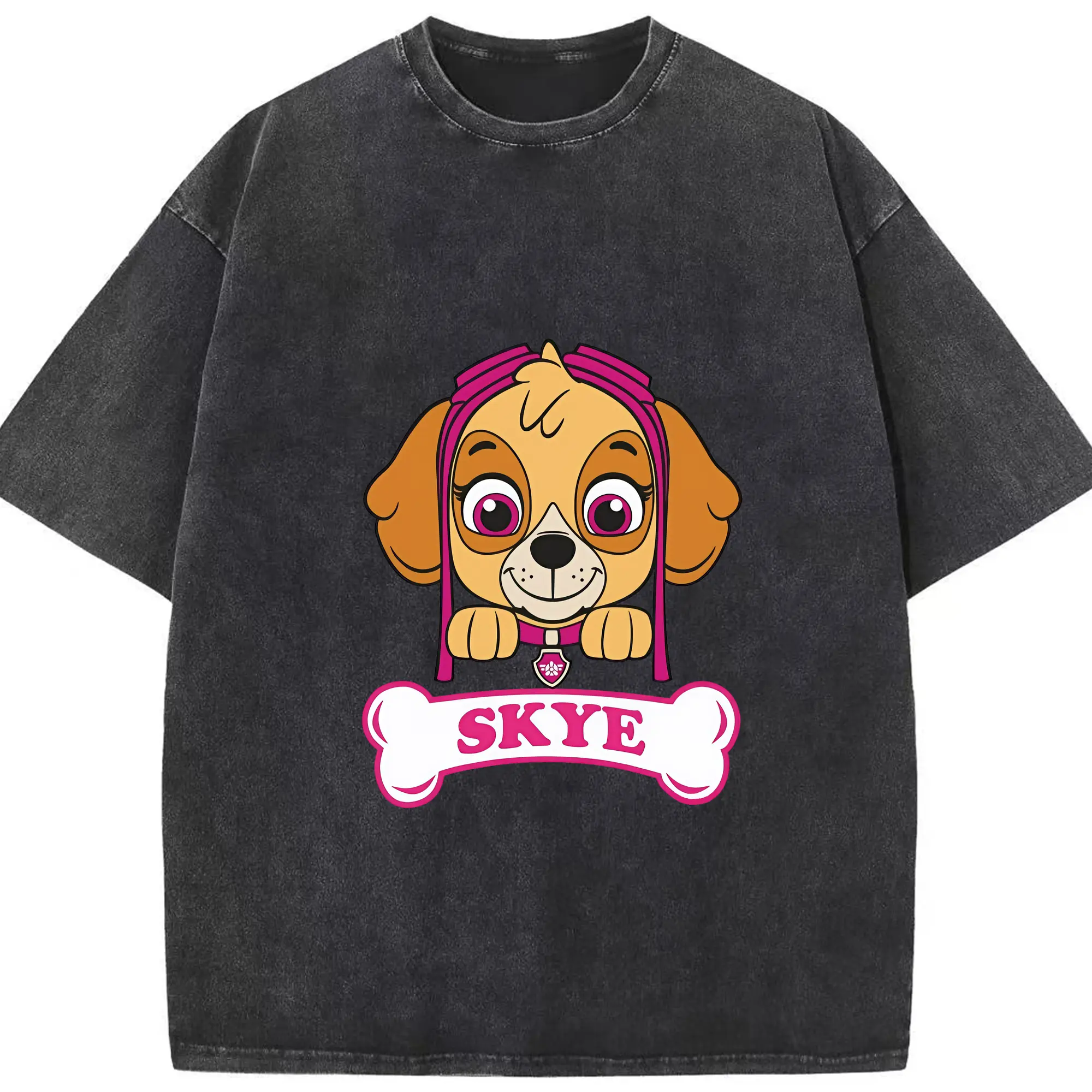 パウ・パトロール グッズ,スカイ - 綿100％ ヴィンテージ風 半袖Tシャツ ・ フロントプリント ・ 柔らか肌触り ・ 通気性 快適 ・ スポーツ カジュアル 外出用