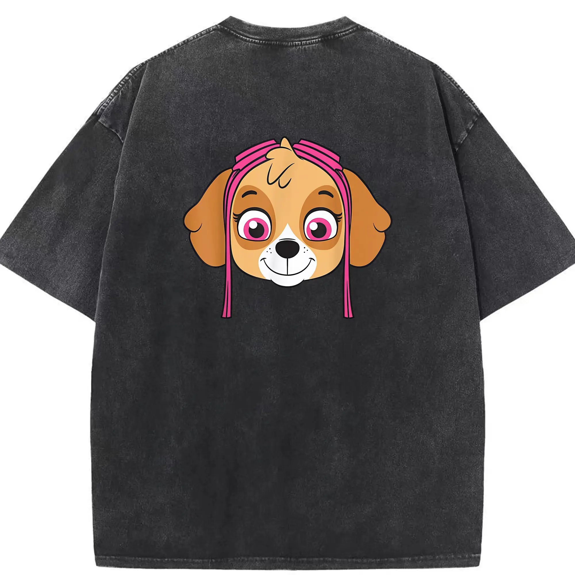 パウ・パトロール グッズ,スカイ - 綿100％ ヴィンテージ風 半袖Tシャツ ・ 背面プリント ・ 柔らか肌触り ・ 通気性 快適 ・ スポーツ カジュアル 外出用