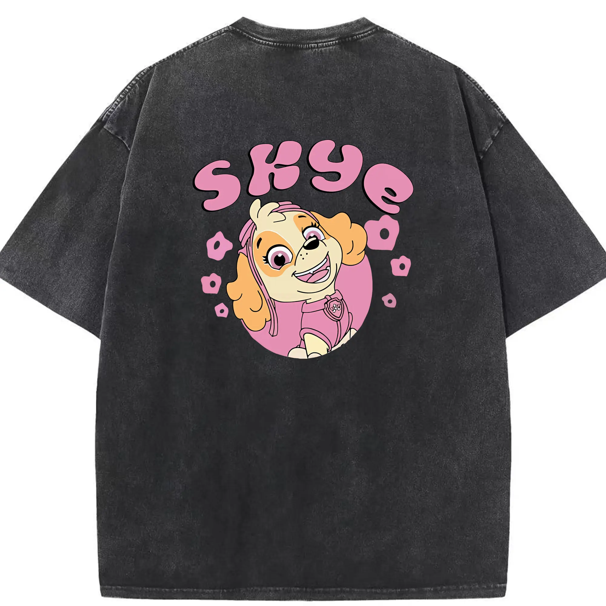 パウ・パトロール グッズ,スカイ - 綿100％ ヴィンテージ風 半袖Tシャツ ・ 背面プリント ・ 柔らか肌触り ・ 通気性 快適 ・ スポーツ カジュアル 外出用
