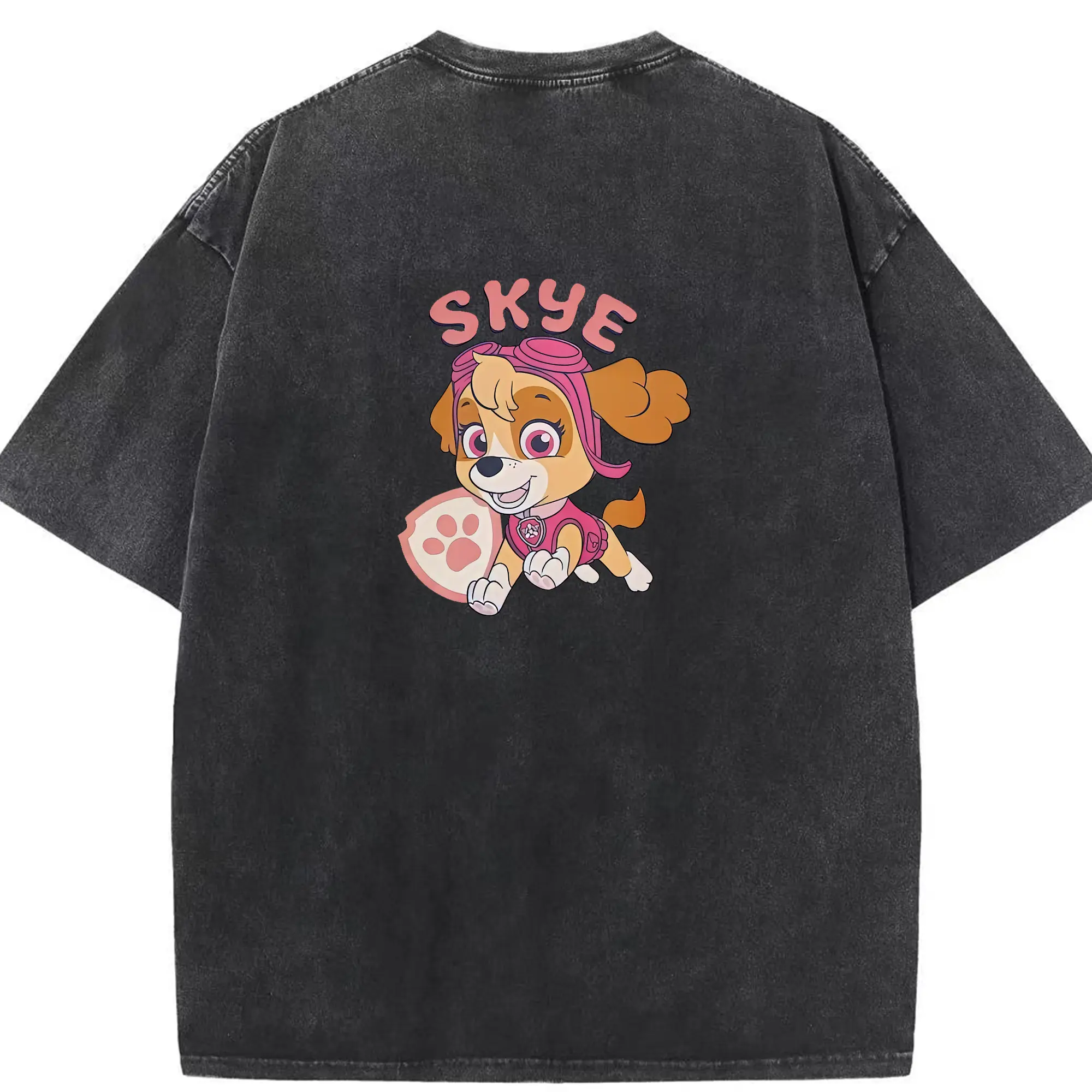 パウ・パトロール グッズ,スカイ - 綿100％ ヴィンテージ風 半袖Tシャツ ・ 背面プリント ・ 柔らか肌触り ・ 通気性 快適 ・ スポーツ カジュアル 外出用
