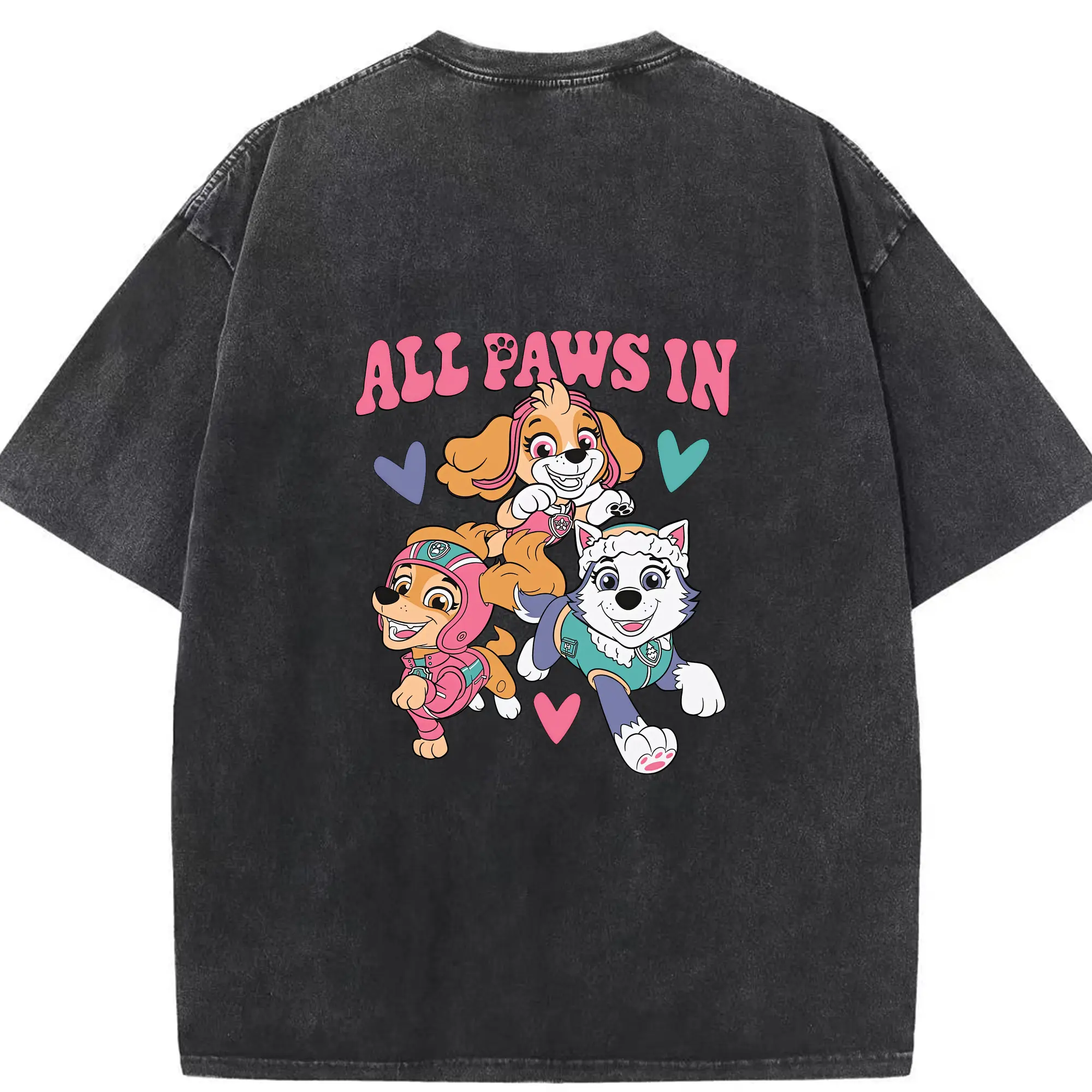 パウ・パトロール グッズ,スカイ - 綿100％ ヴィンテージ風 半袖Tシャツ ・ 背面プリント ・ 柔らか肌触り ・ 通気性 快適 ・ スポーツ カジュアル 外出用