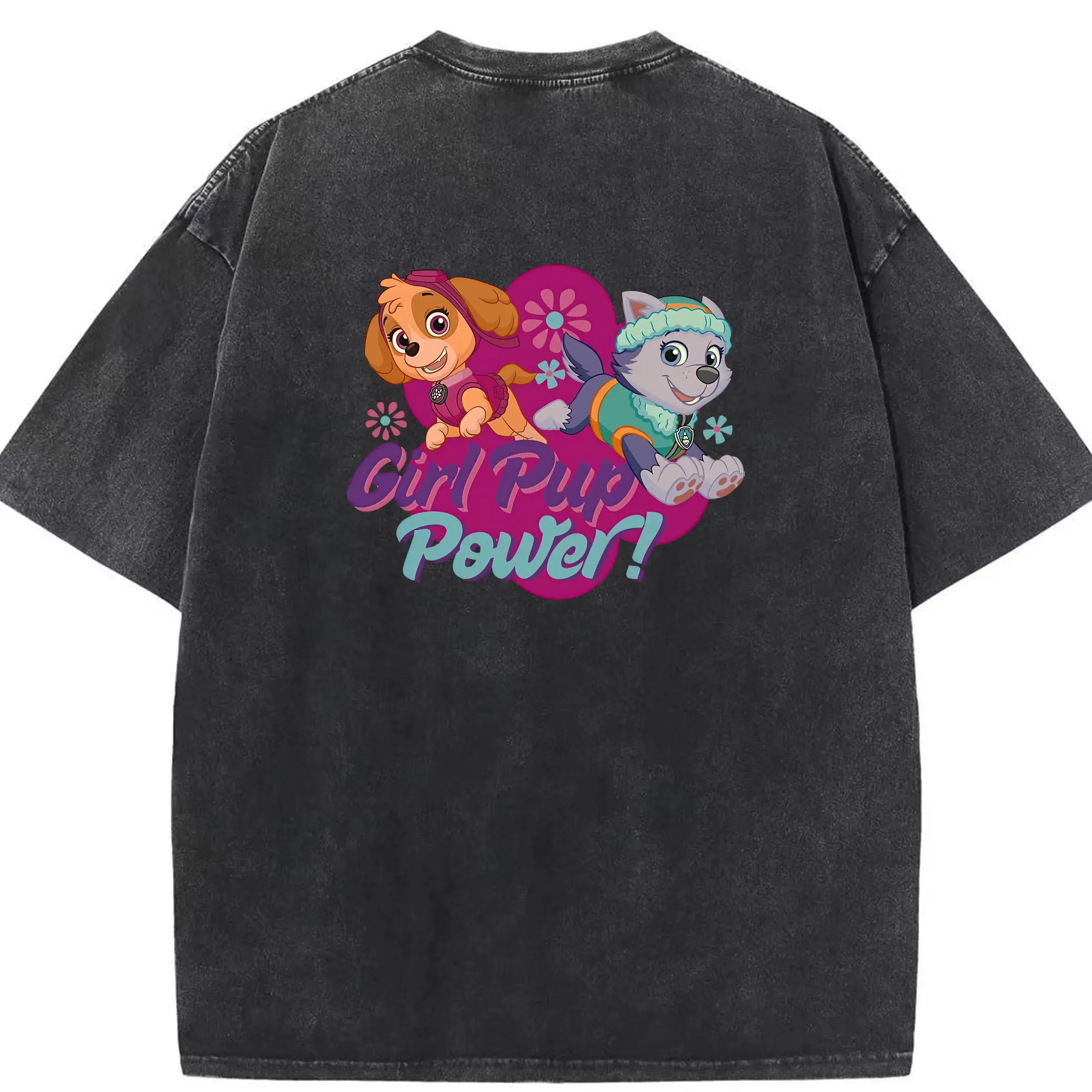 パウ・パトロール グッズ,スカイ - 綿100％ ヴィンテージ風 半袖Tシャツ ・ 背面プリント ・ 柔らか肌触り ・ 通気性 快適 ・ スポーツ カジュアル 外出用