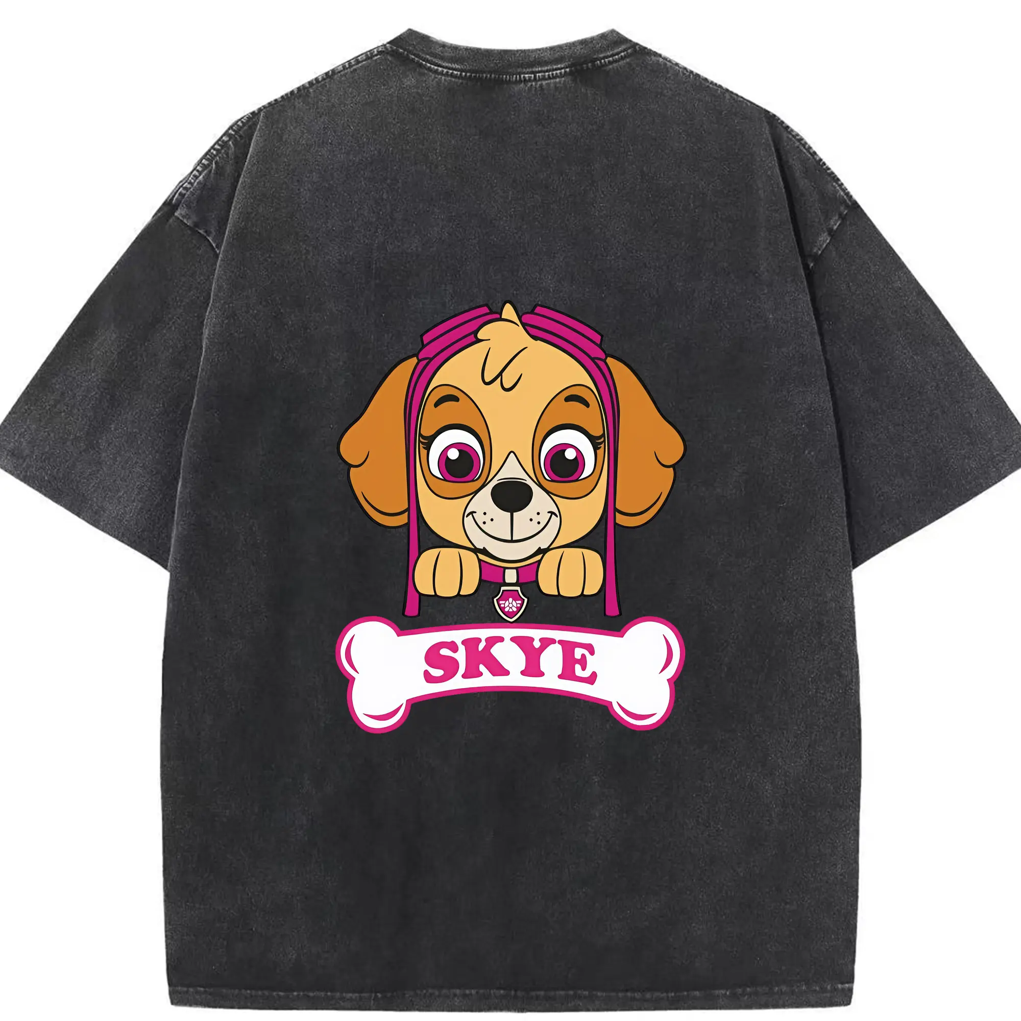 パウ・パトロール グッズ,スカイ - 綿100％ ヴィンテージ風 半袖Tシャツ ・ 背面プリント ・ 柔らか肌触り ・ 通気性 快適 ・ スポーツ カジュアル 外出用