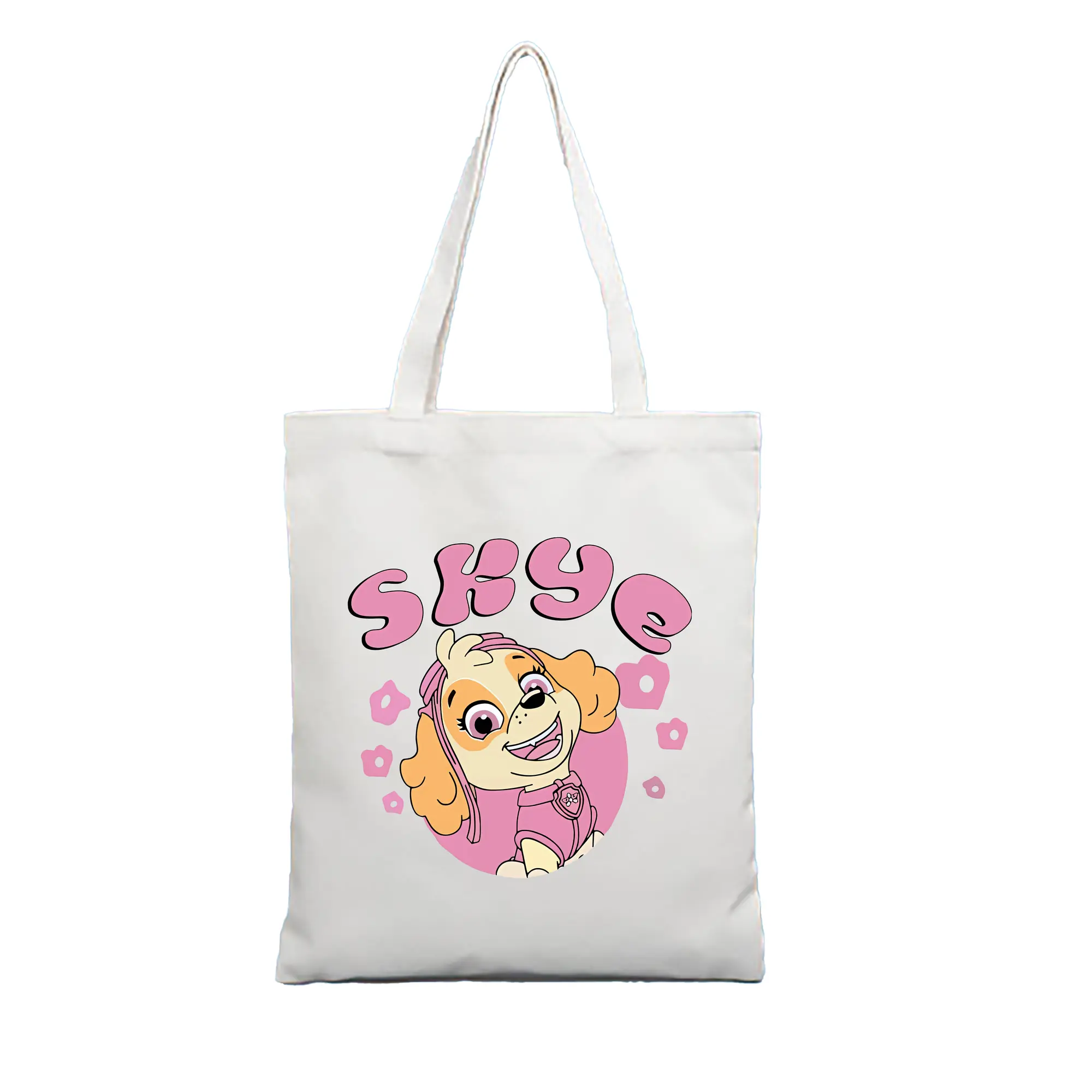 パウ・パトロール グッズ,スカイ - 縦型キャンバス手提げバッグ（トートバッグ） ・ キャンバス素材 ・ ショッピング用 ・ 軽量 丈夫 お手入れ簡単