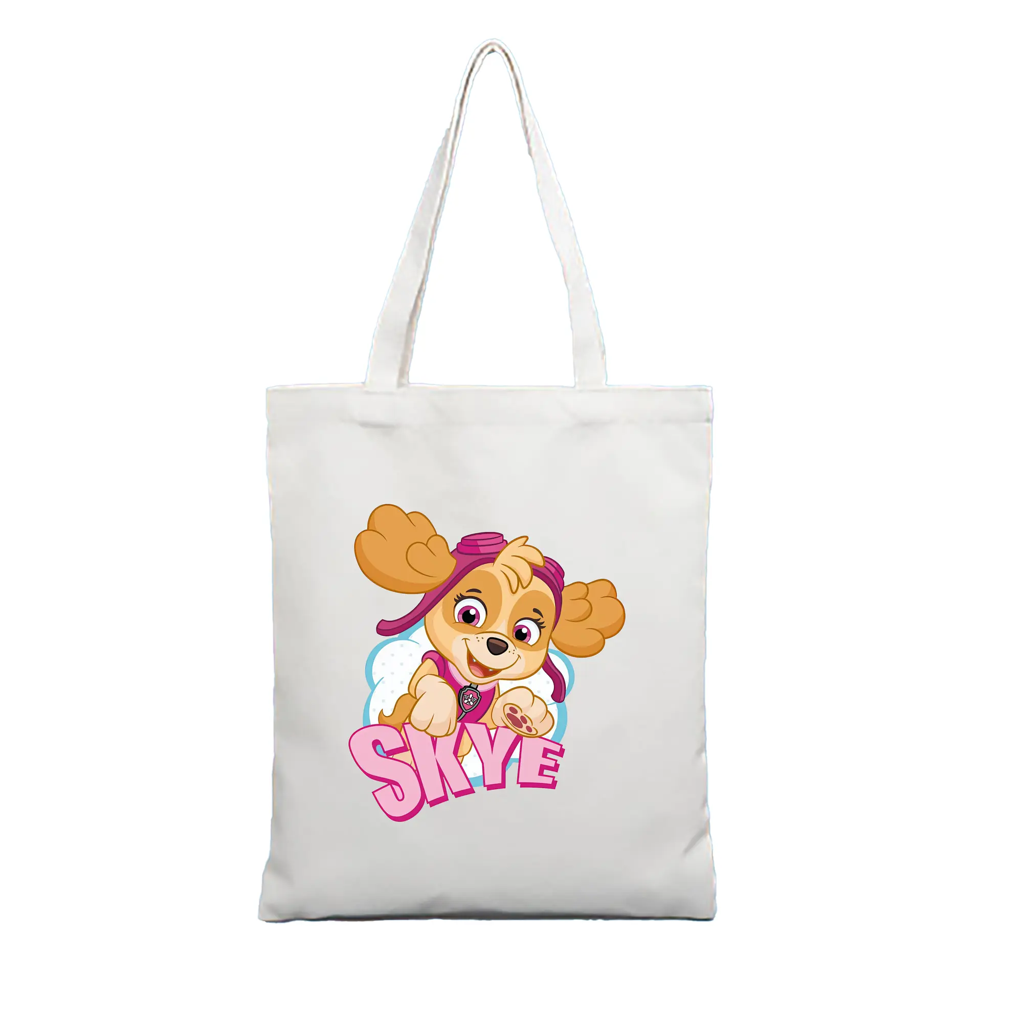 パウ・パトロール グッズ,スカイ - 縦型キャンバス手提げバッグ（トートバッグ） ・ キャンバス素材 ・ ショッピング用 ・ 軽量 丈夫 お手入れ簡単